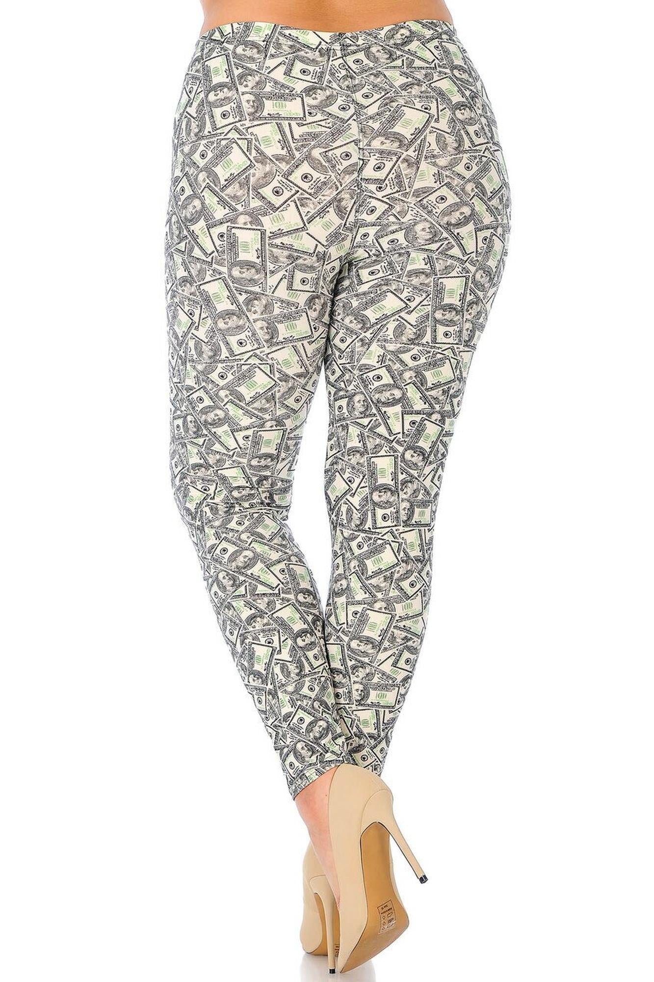 Buttery Soft Money Plus Size Leggings (One Size Plus,Ivory)