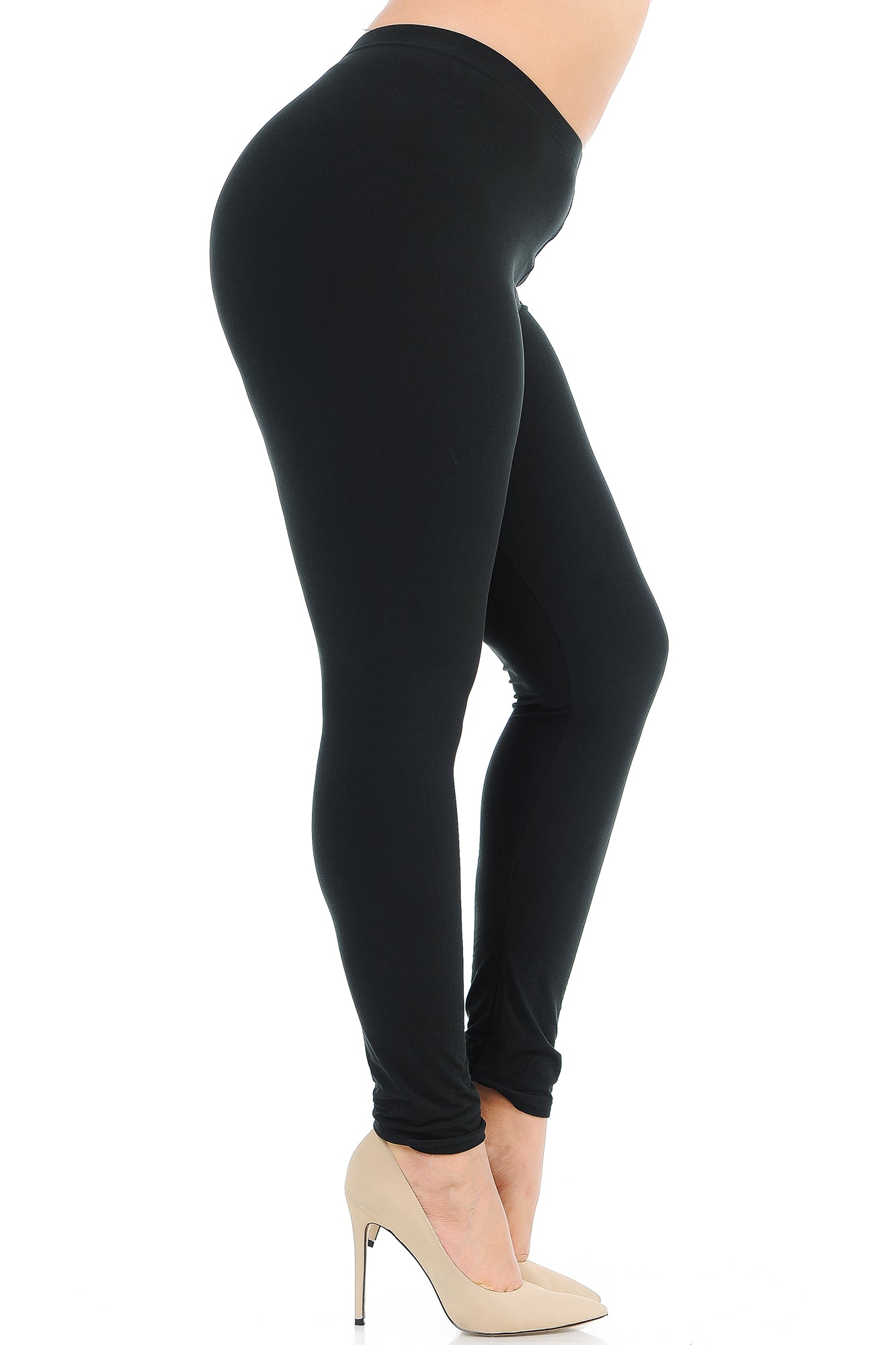 Brushed Basic Solid Plus Size Leggings - New Mix