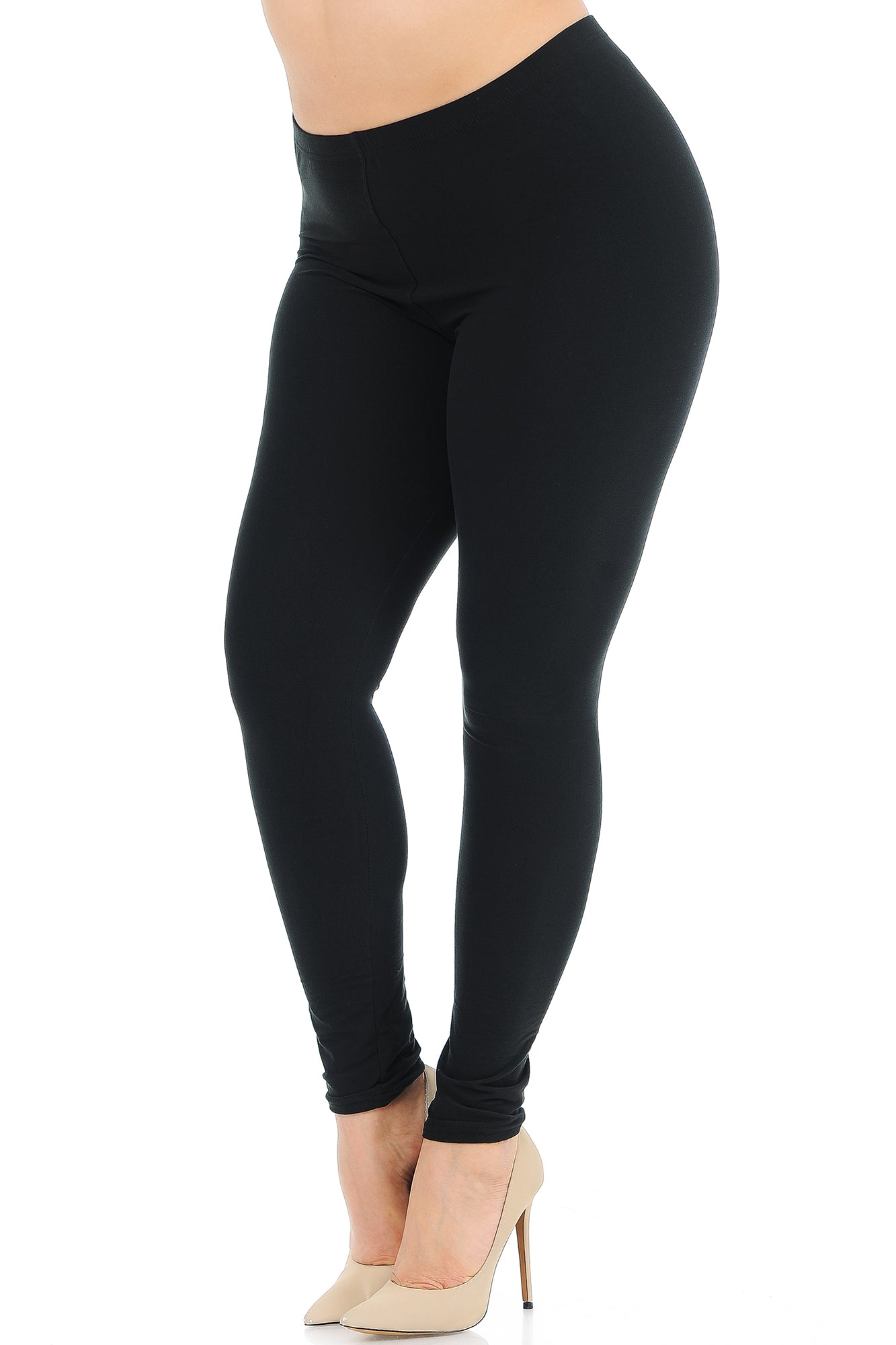 Brushed Basic Solid Plus Size Leggings - New Mix
