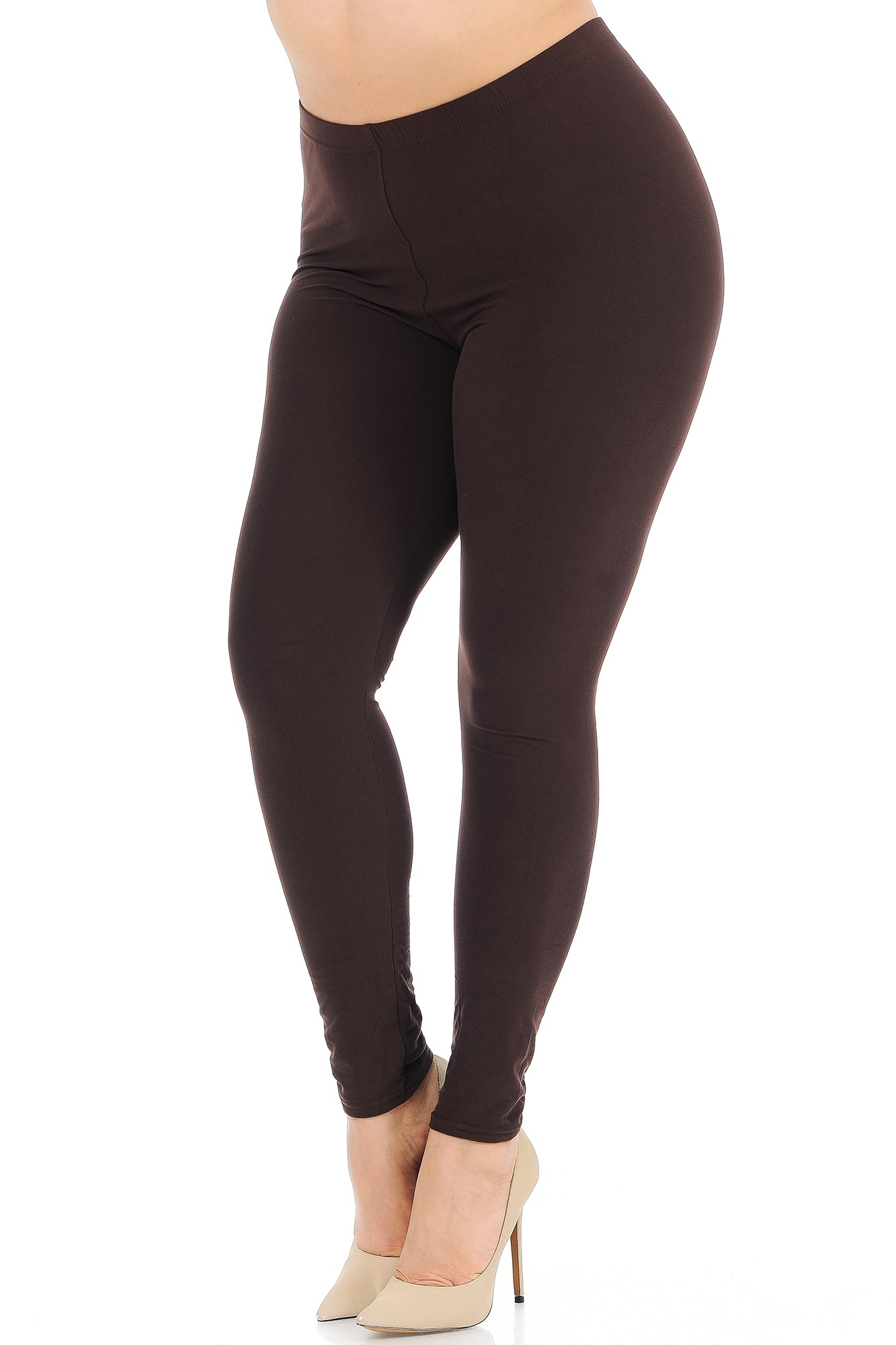 Brushed Basic Solid Plus Size Leggings | New Mix