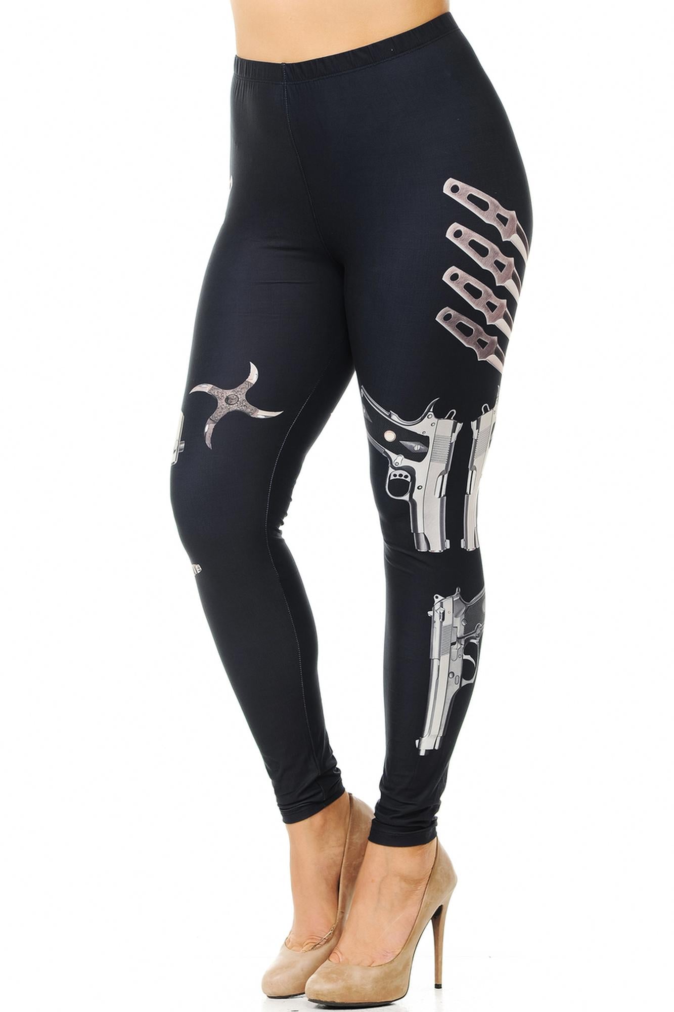 Creamy Soft Mission Impossible Plus Size Leggings (One Size Plus,Black)