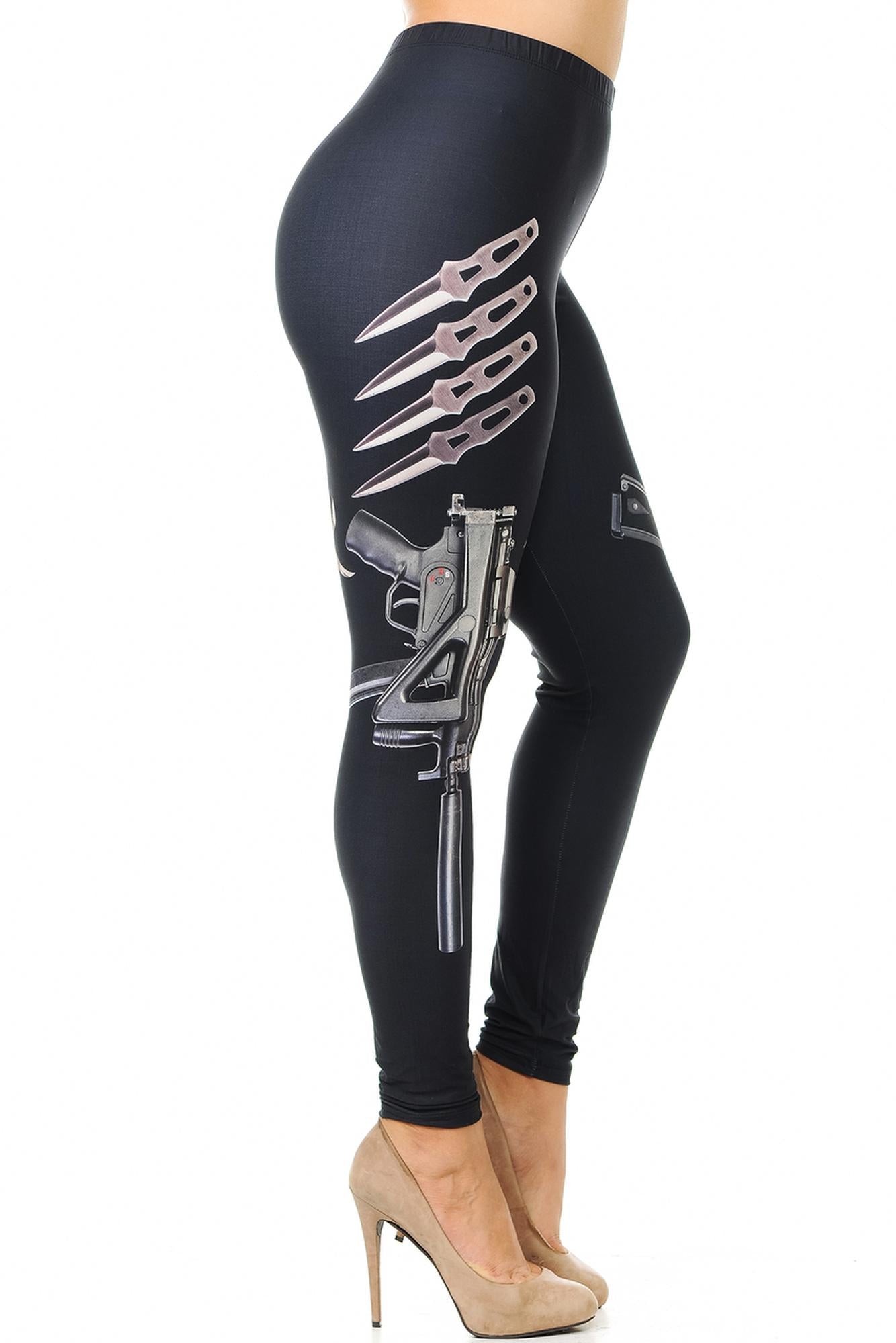 Creamy Soft Mission Impossible Plus Size Leggings (One Size Plus,Black)