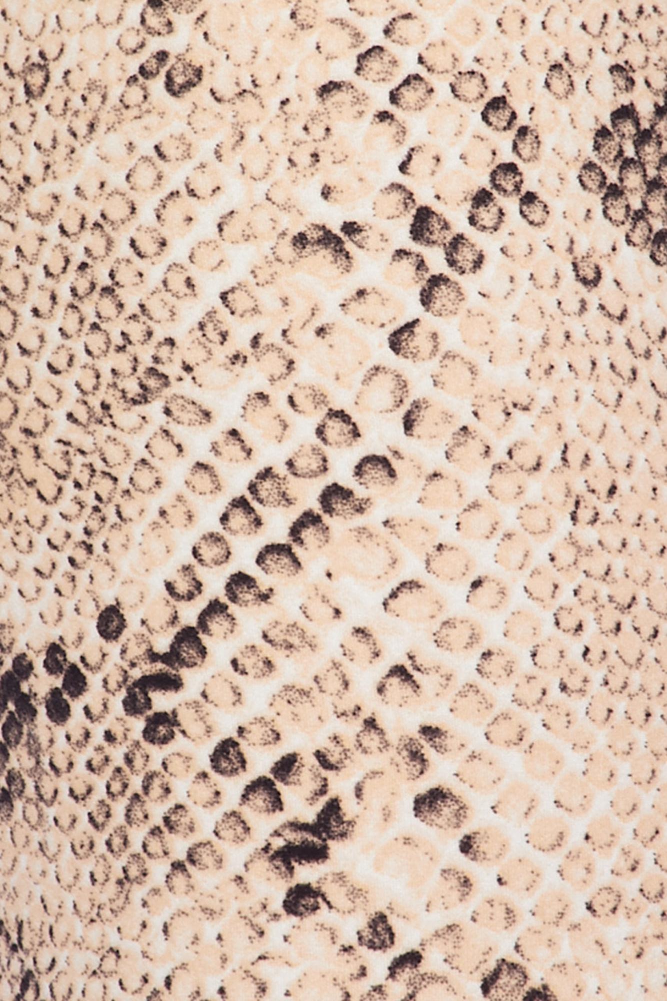 Buttery Soft Cream Snakeskin Plus Size Leggings (One Size Plus,Beige)