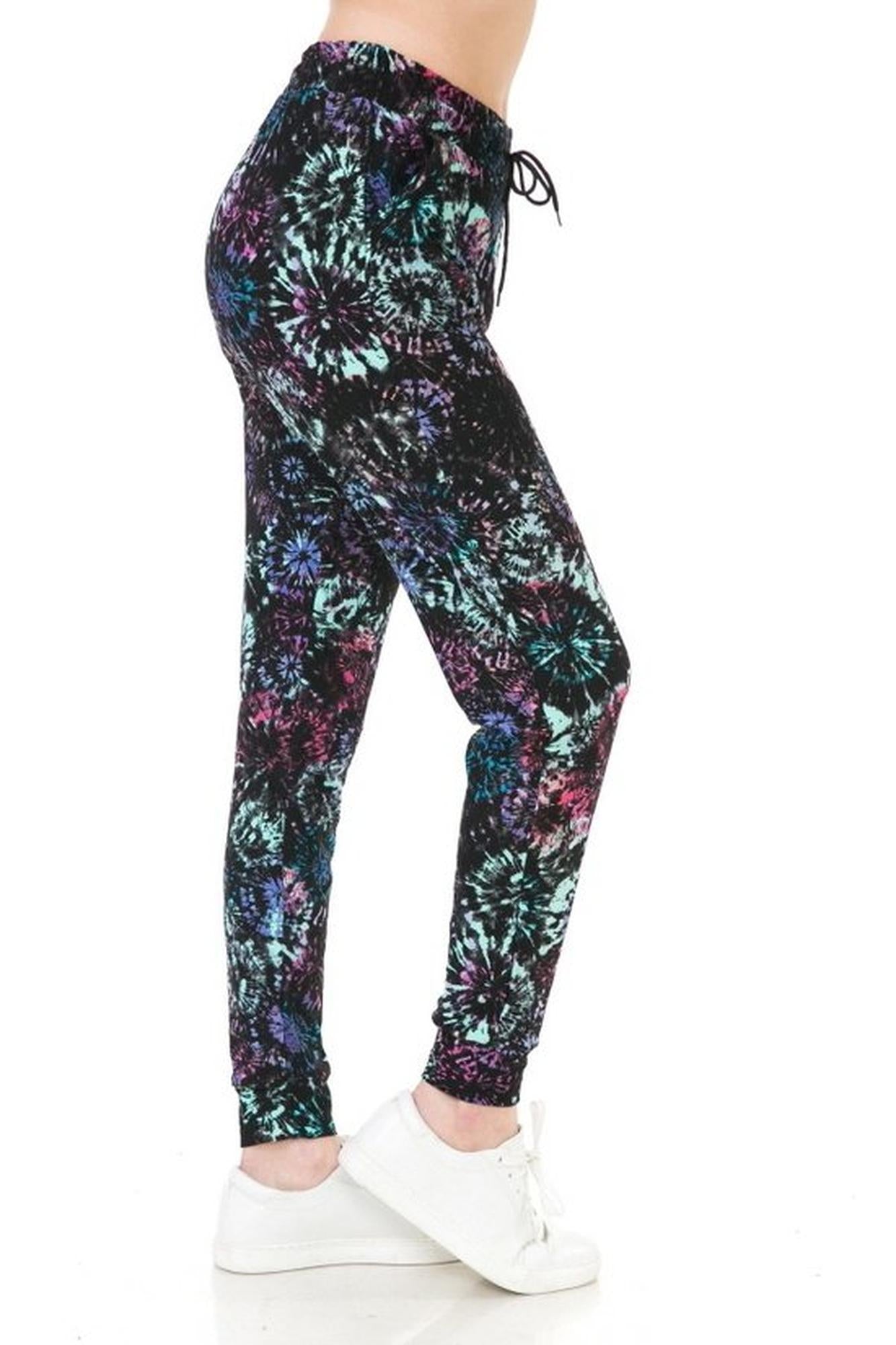 Buttery Smooth Tie Dye Burst Plus Size Joggers