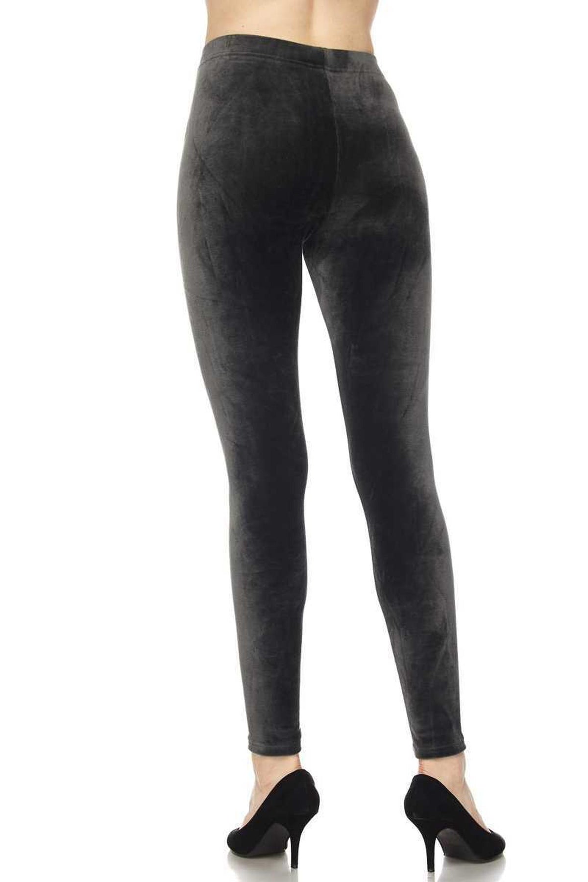 Solid Brushed Velour Velvet Plus Size Leggings