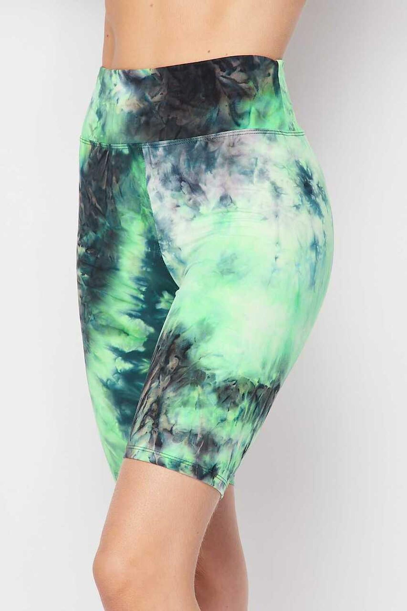 Buttery Smooth Tie Dye High Waisted Plus Size Biker Shorts | 3 Inch Waist