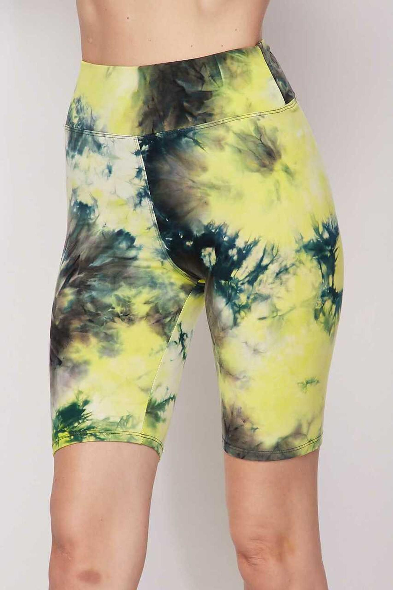Buttery Smooth Tie Dye High Waisted Plus Size Biker Shorts - 3 Inch Waist
