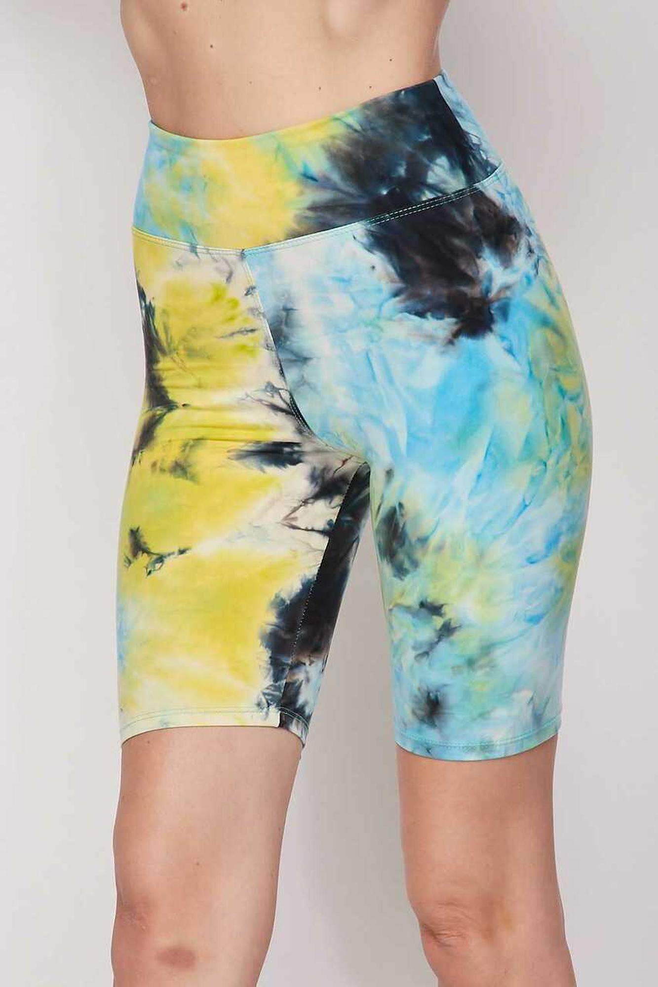 Buttery Smooth Tie Dye High Waisted Plus Size Biker Shorts - 3 Inch Waist