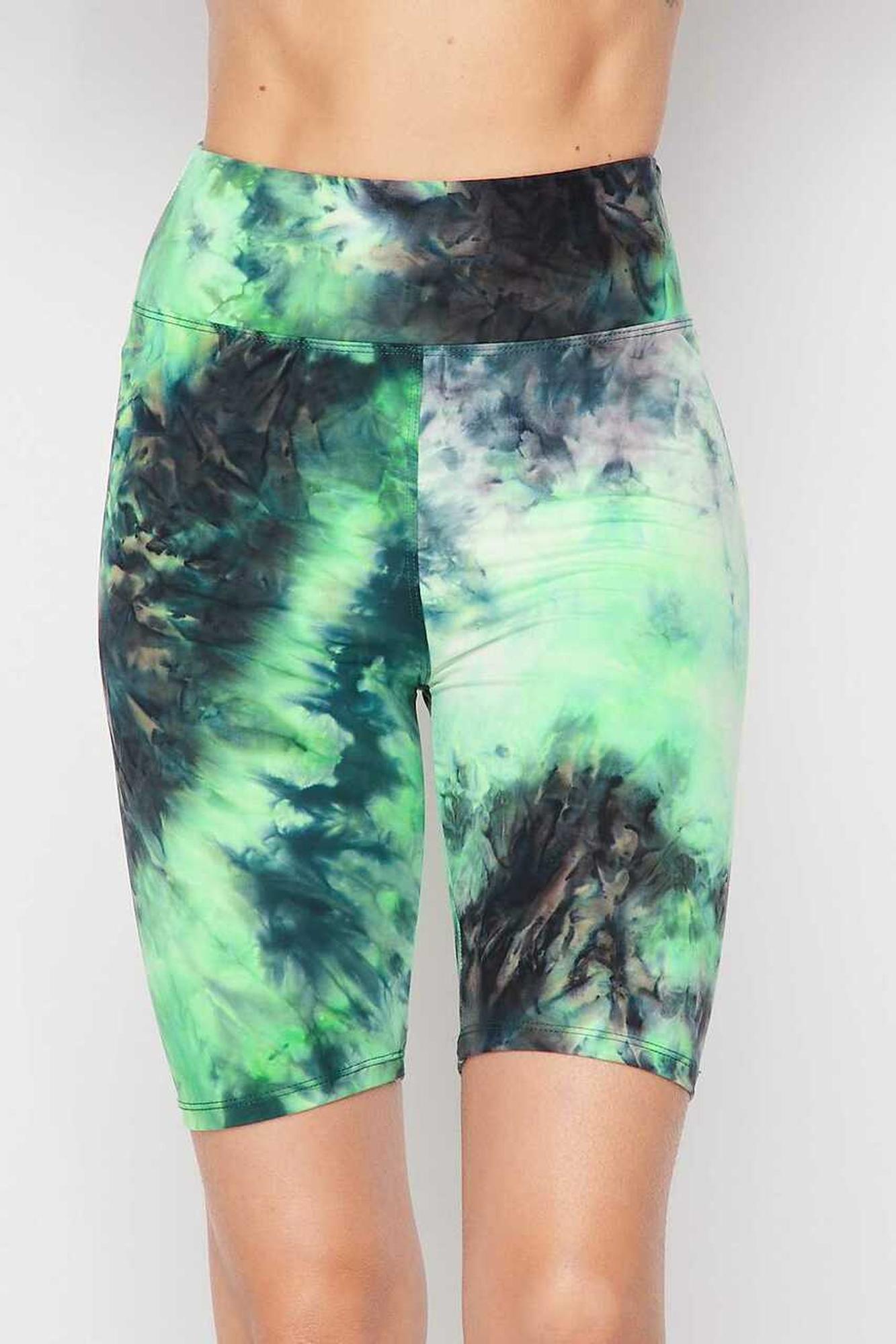 Buttery Smooth Tie Dye High Waisted Plus Size Biker Shorts - 3 Inch Waist