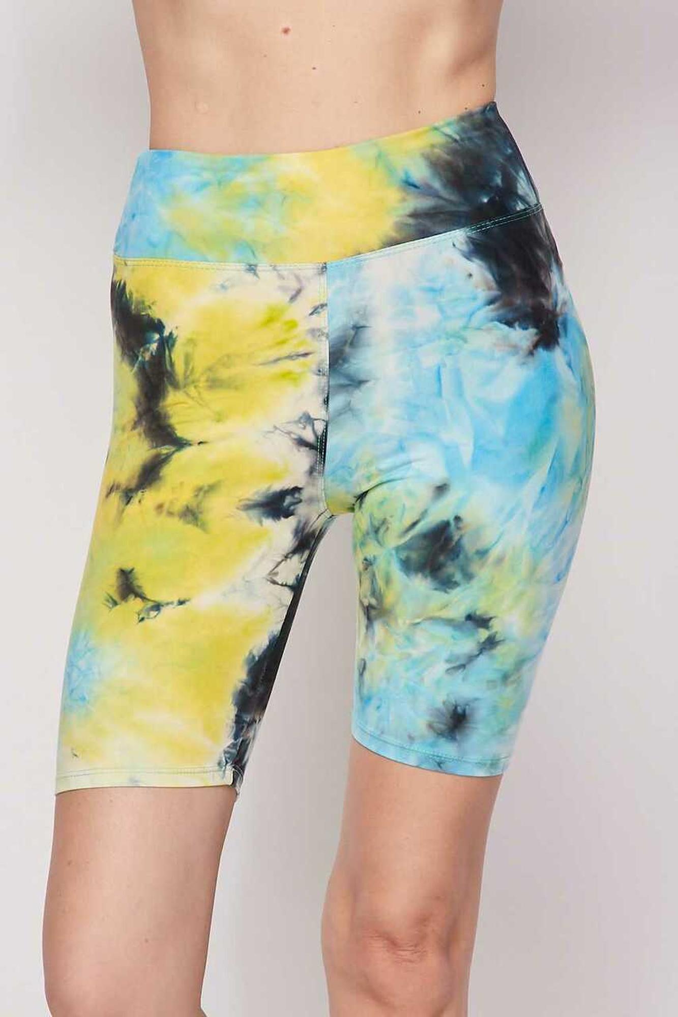 Buttery Smooth Tie Dye High Waisted Plus Size Biker Shorts - 3 Inch Waist