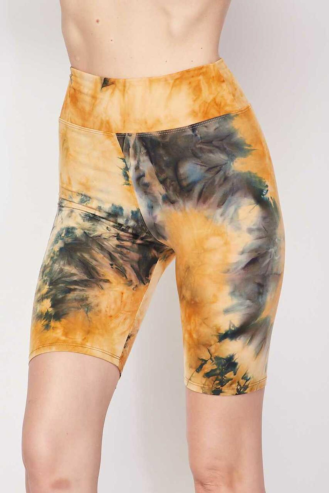 Buttery Smooth Tie Dye High Waisted Plus Size Biker Shorts | 3 Inch Waist