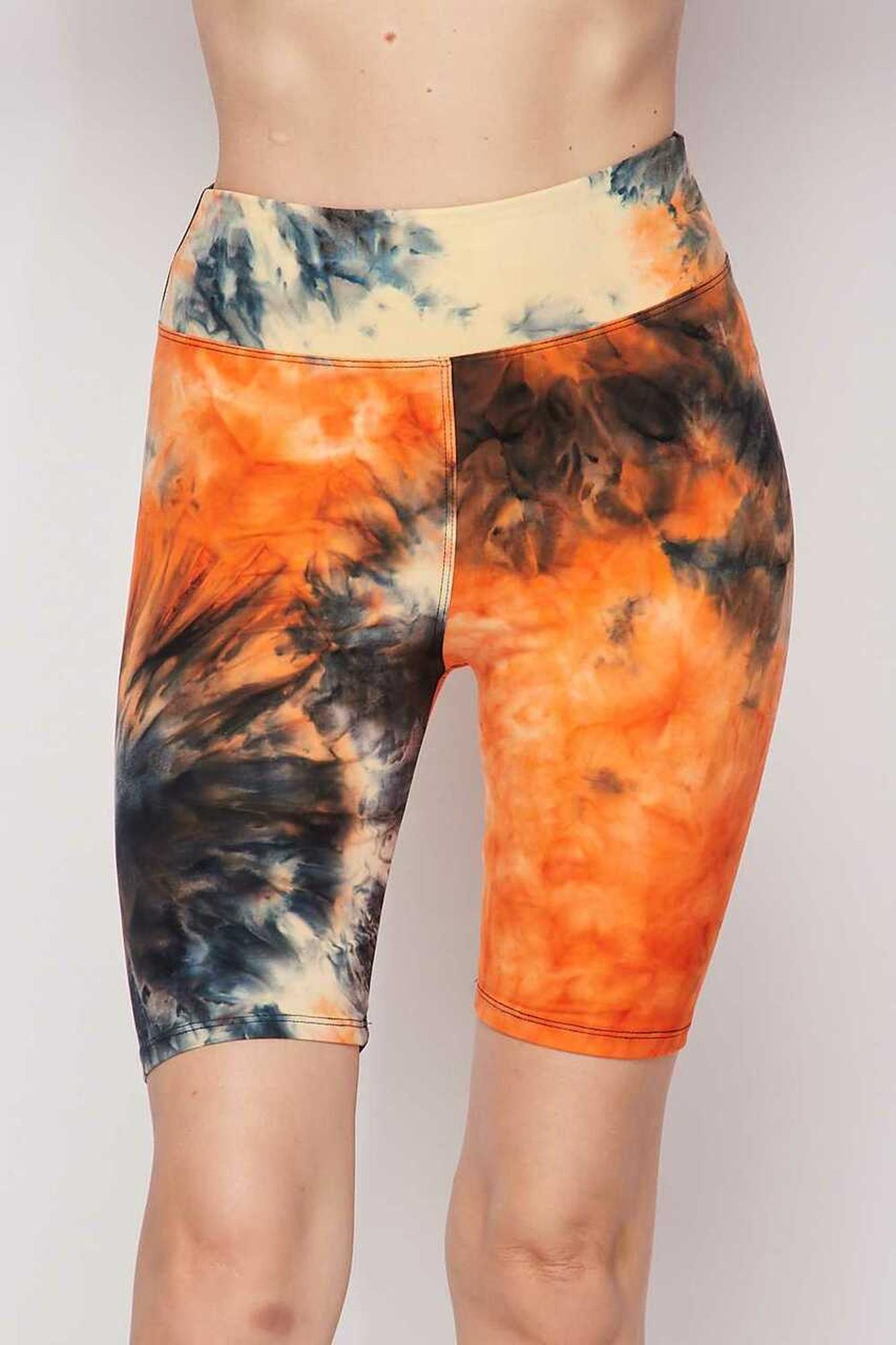 Buttery Smooth Tie Dye High Waisted Plus Size Biker Shorts - 3 Inch Waist