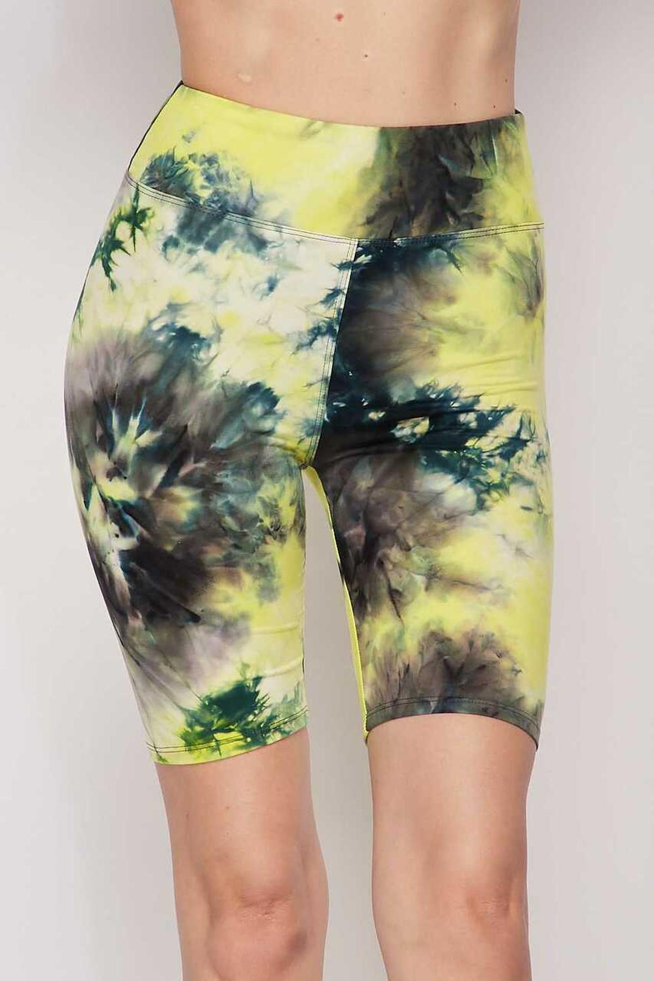 Buttery Smooth Tie Dye High Waisted Plus Size Biker Shorts - 3 Inch Waist