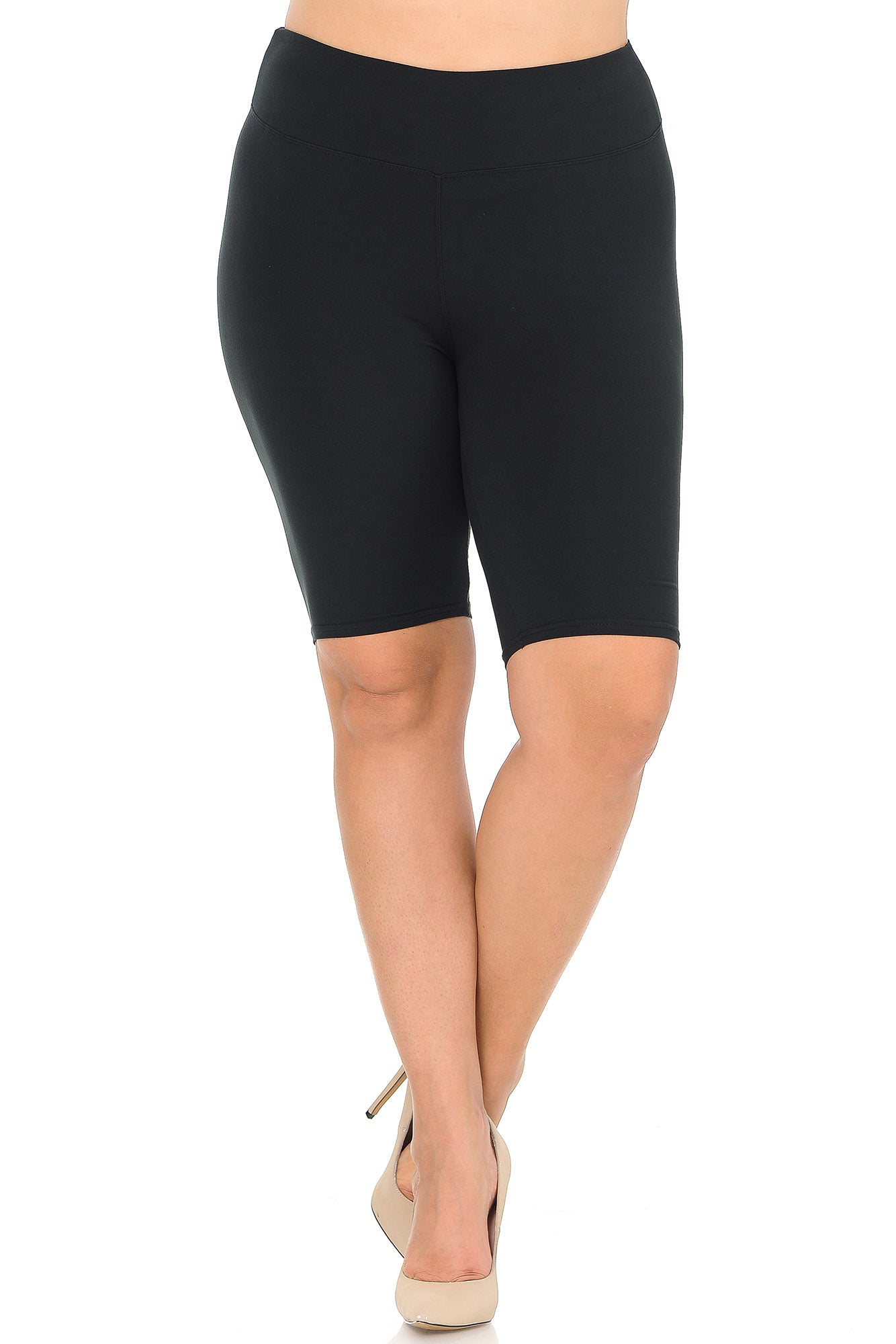 Buttery Smooth Basic Solid Plus Size Biker Shorts | 3 Inch