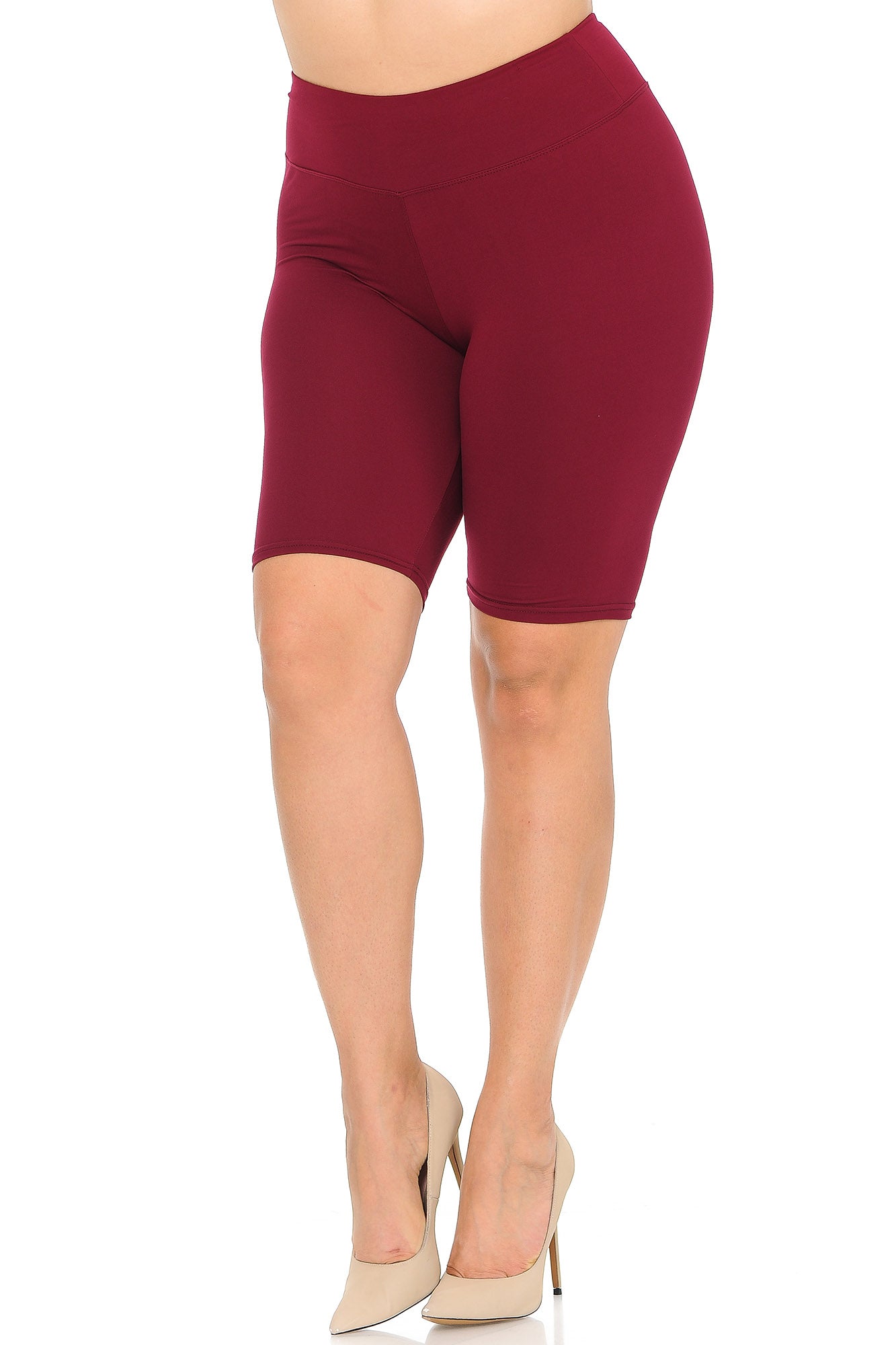 Buttery Smooth Basic Solid Plus Size Biker Shorts - 3 Inch