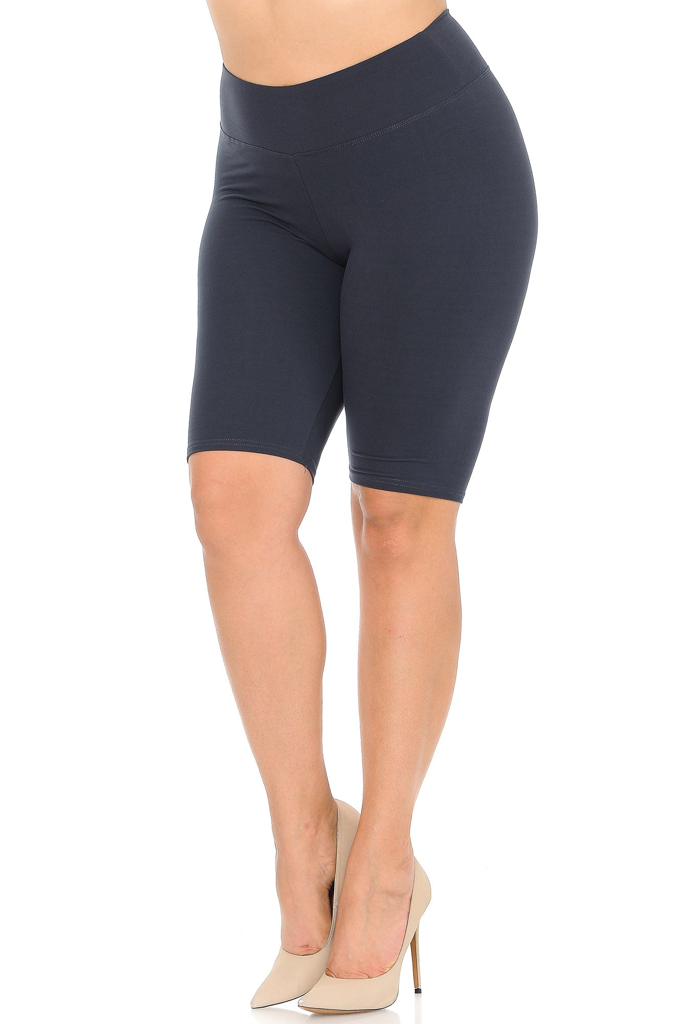 Buttery Smooth Basic Solid Plus Size Biker Shorts - 3 Inch