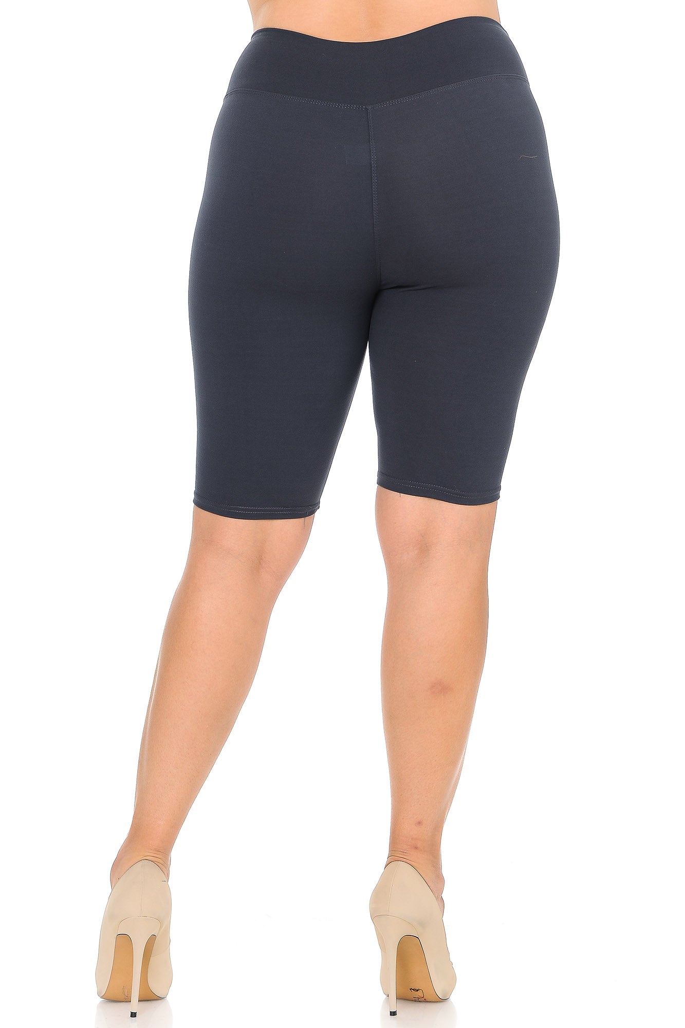 Buttery Smooth Basic Solid Plus Size Biker Shorts | 3 Inch