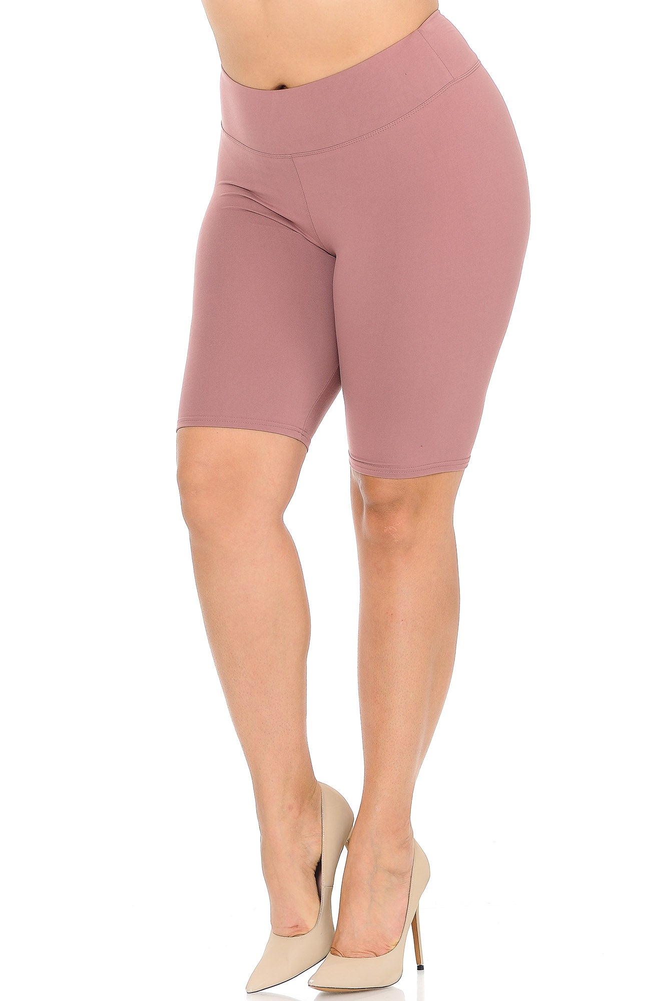 Buttery Smooth Basic Solid Plus Size Biker Shorts | 3 Inch