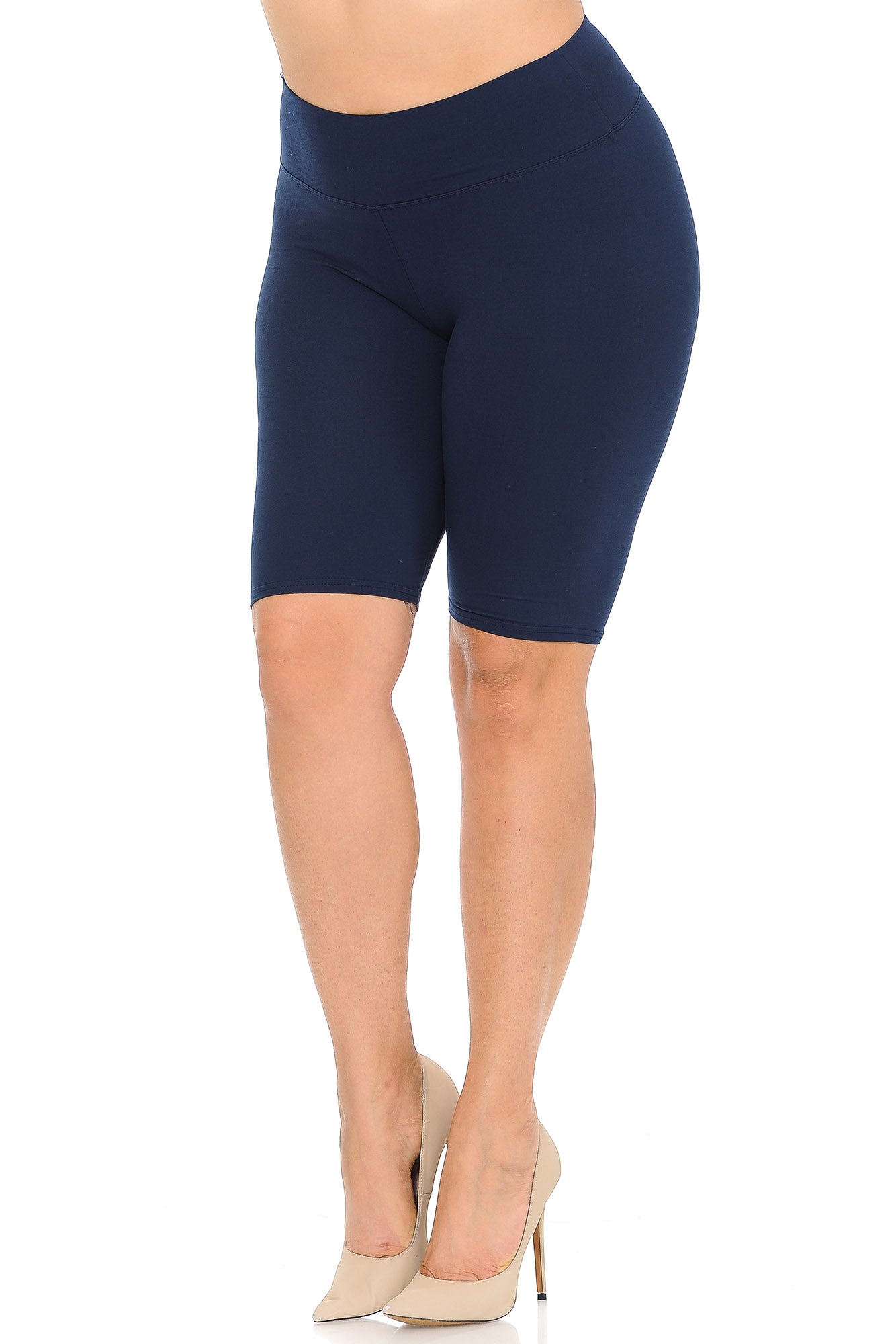 Buttery Smooth Basic Solid Plus Size Biker Shorts | 3 Inch