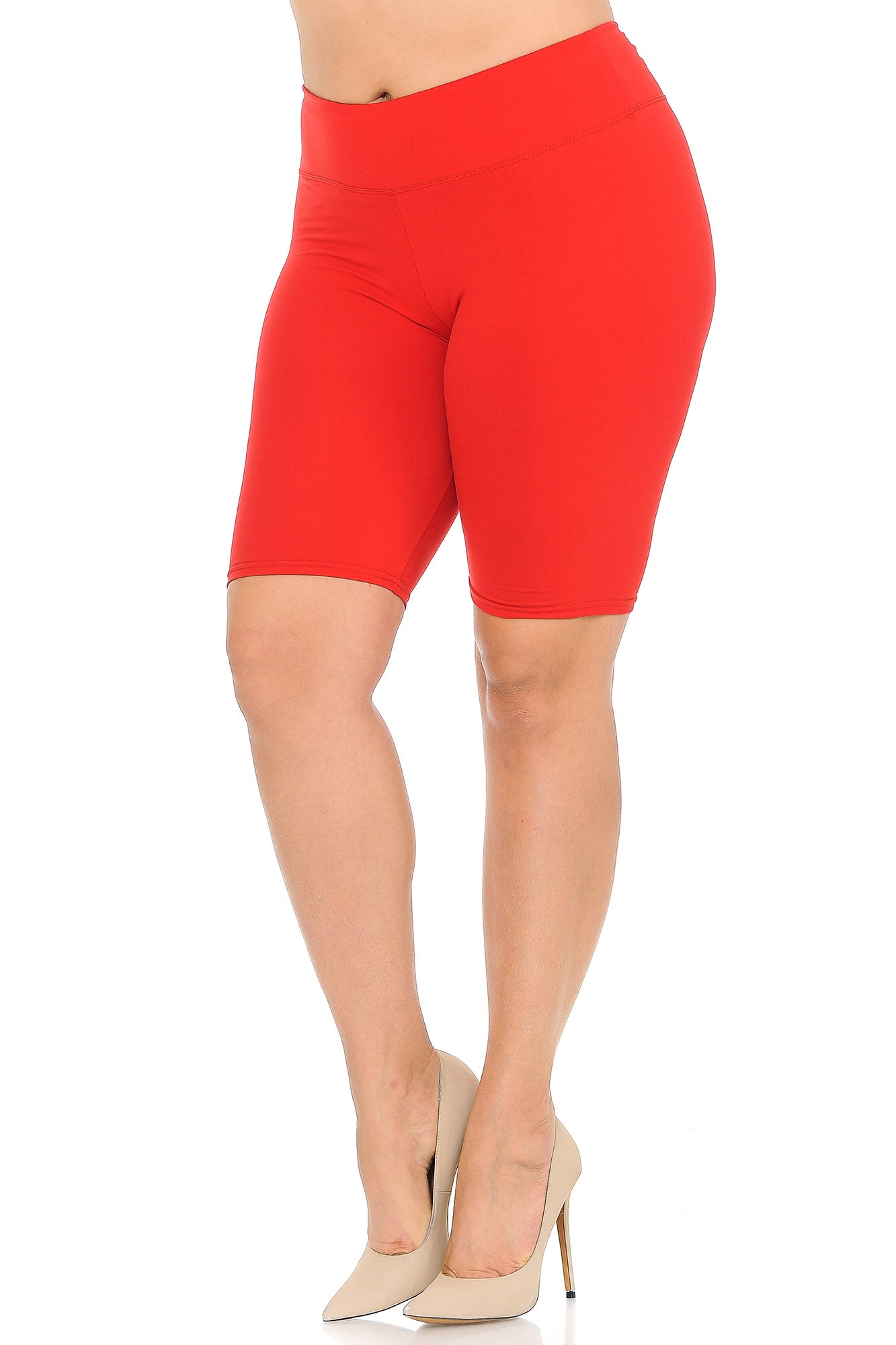 Buttery Smooth Basic Solid Plus Size Biker Shorts | 3 Inch