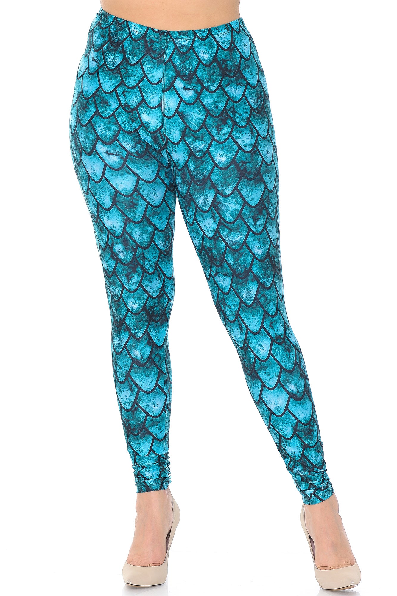 Creamy Soft Green Dragon Plus Size Leggings - USA Fashion (One Size Plus,Green)
