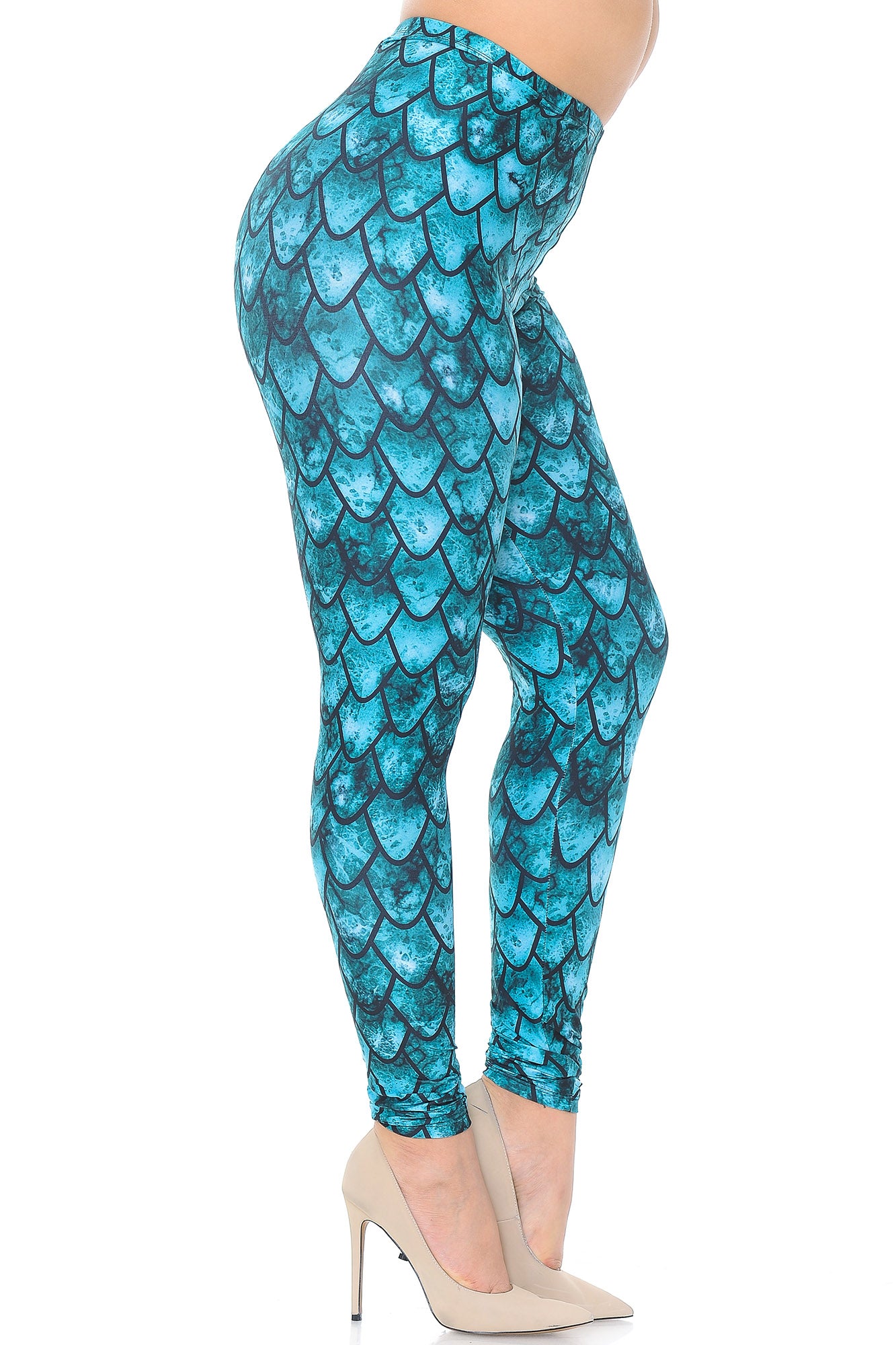 Creamy Soft Green Dragon Plus Size Leggings - USA Fashion (One Size Plus,Green)