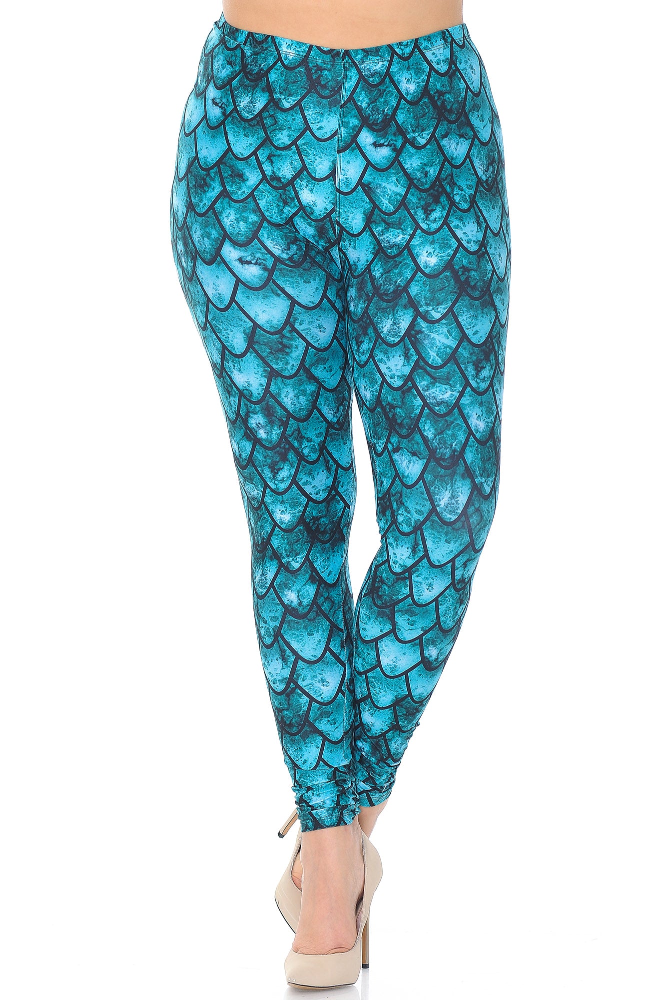 Creamy Soft Green Dragon Plus Size Leggings - USA Fashion (One Size Plus,Green)