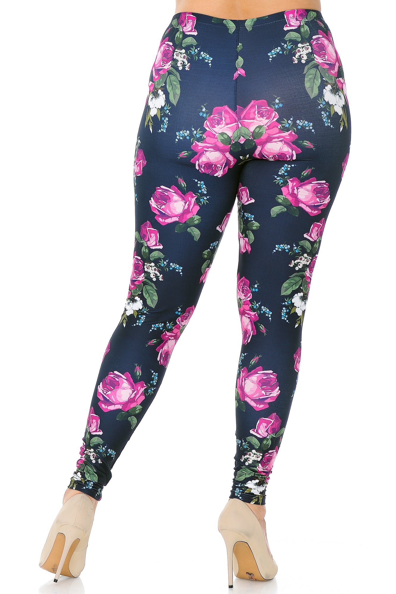 Creamy Soft Fuchsia Rose Plus Size Leggings - USA Fashion (One Size Plus,Fuchsia)