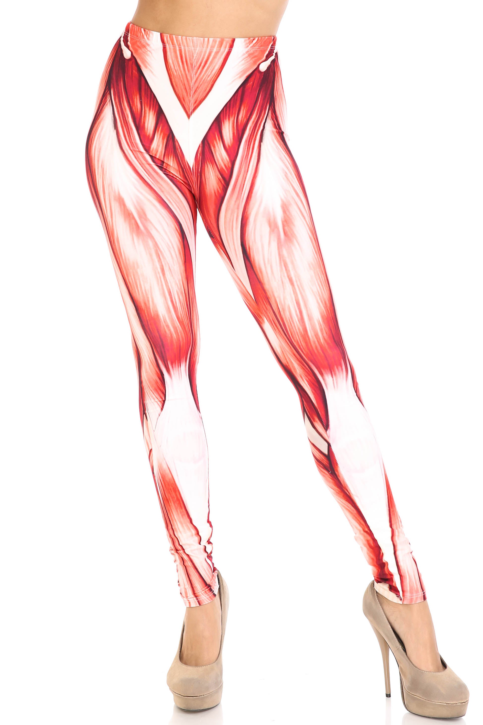 Creamy Soft Muscle Plus Size Leggings - By USA Fashion (One Size Plus,Red)