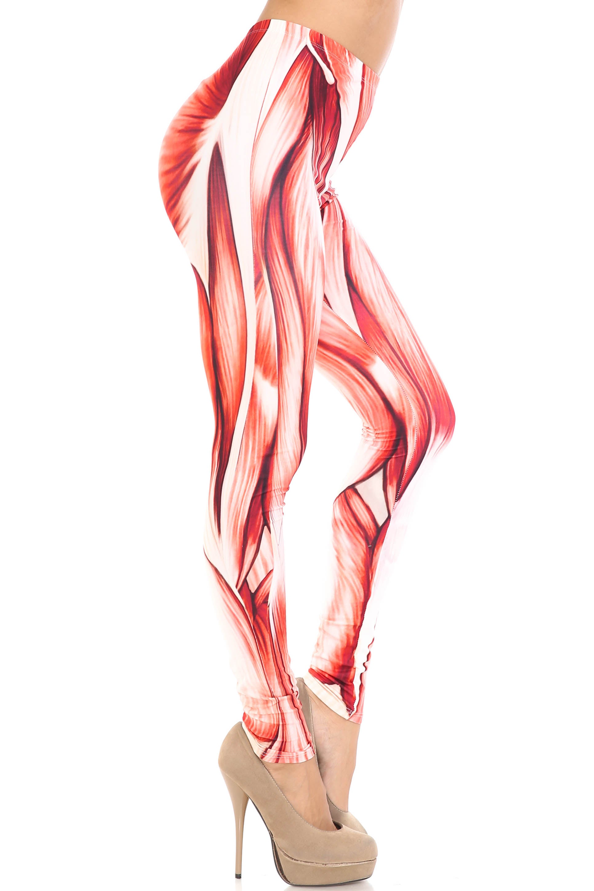 Creamy Soft Muscle Plus Size Leggings - By USA Fashion (One Size Plus,Red)