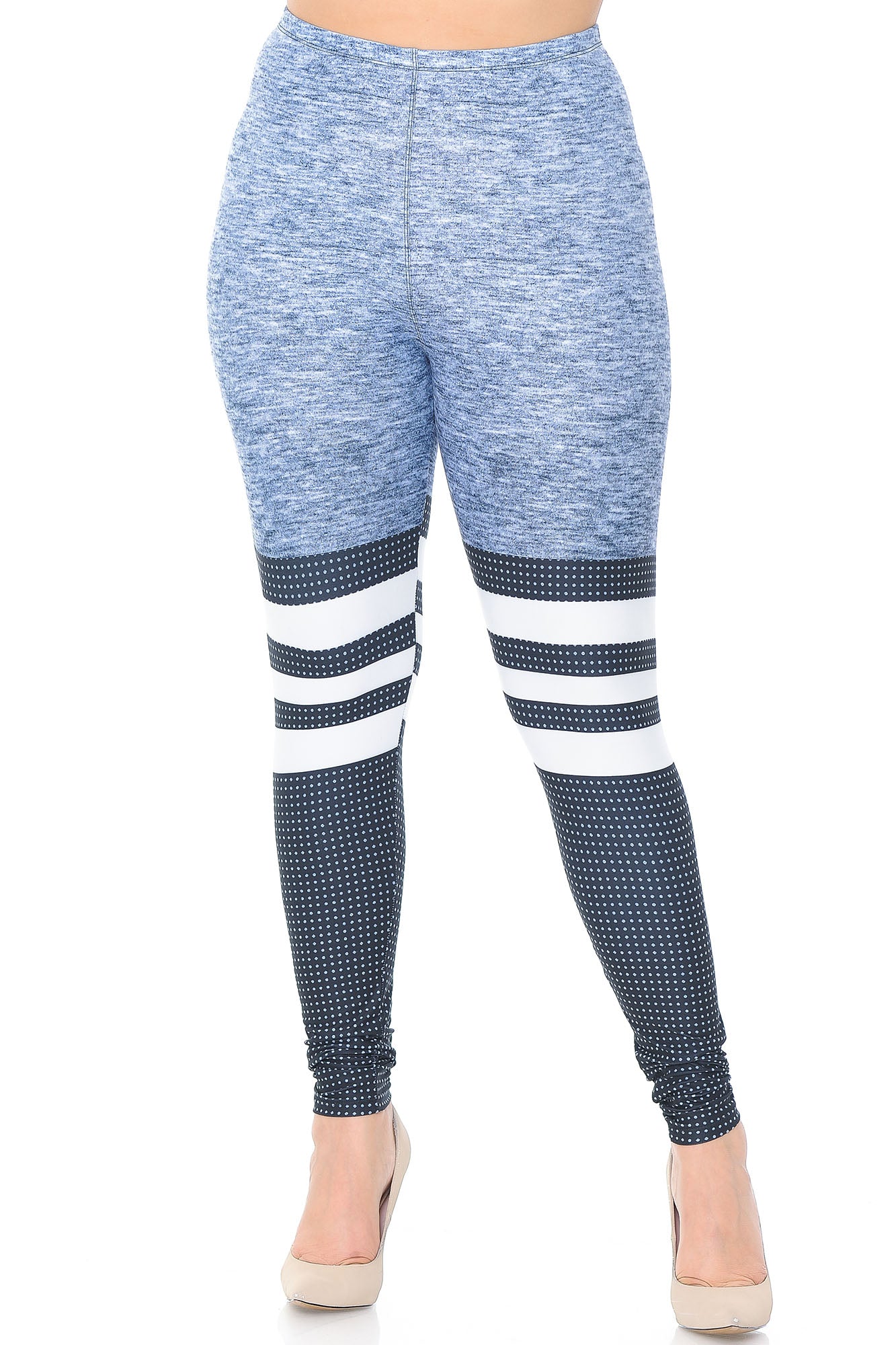 Creamy Soft Split Sport Plus Size Leggings - USA Fashion (One Size Plus,Heather Grey)