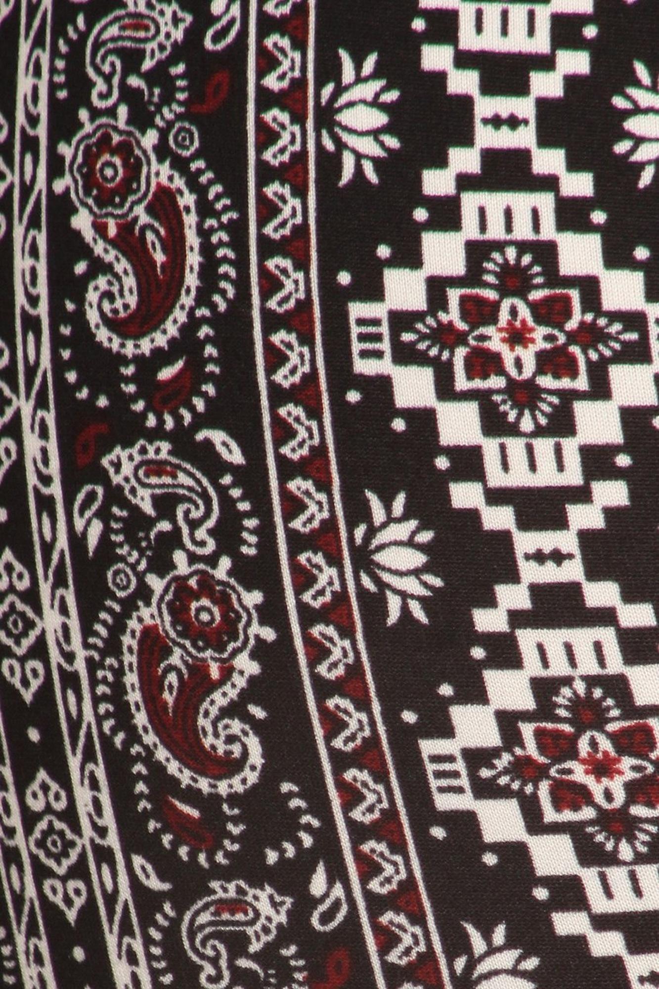 Brushed Vertical Paisley Brocade Plus Size Leggings