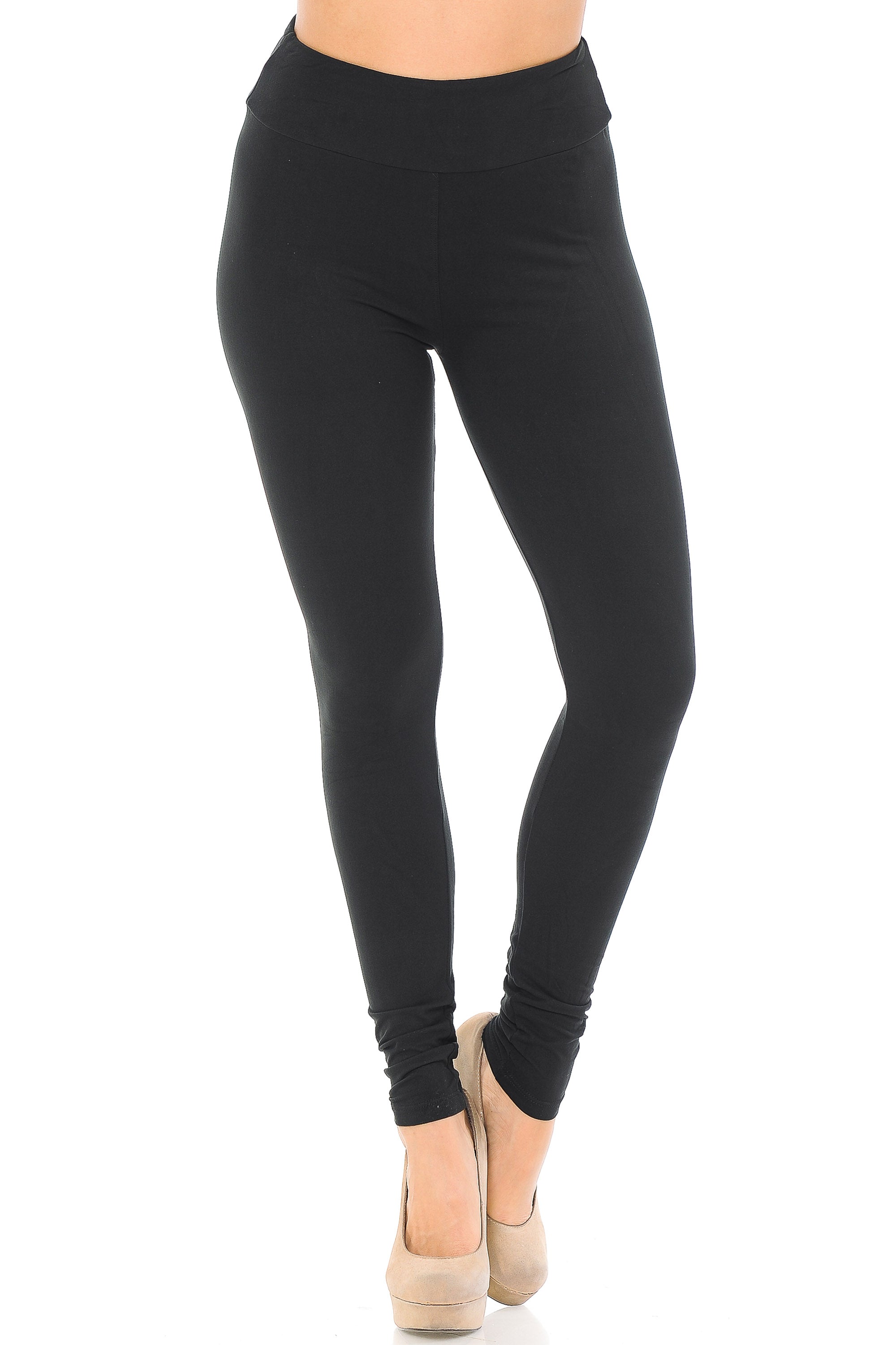 Buttery Smooth Basic Solid High Waisted Leggings - EEVEE - 3 Inch