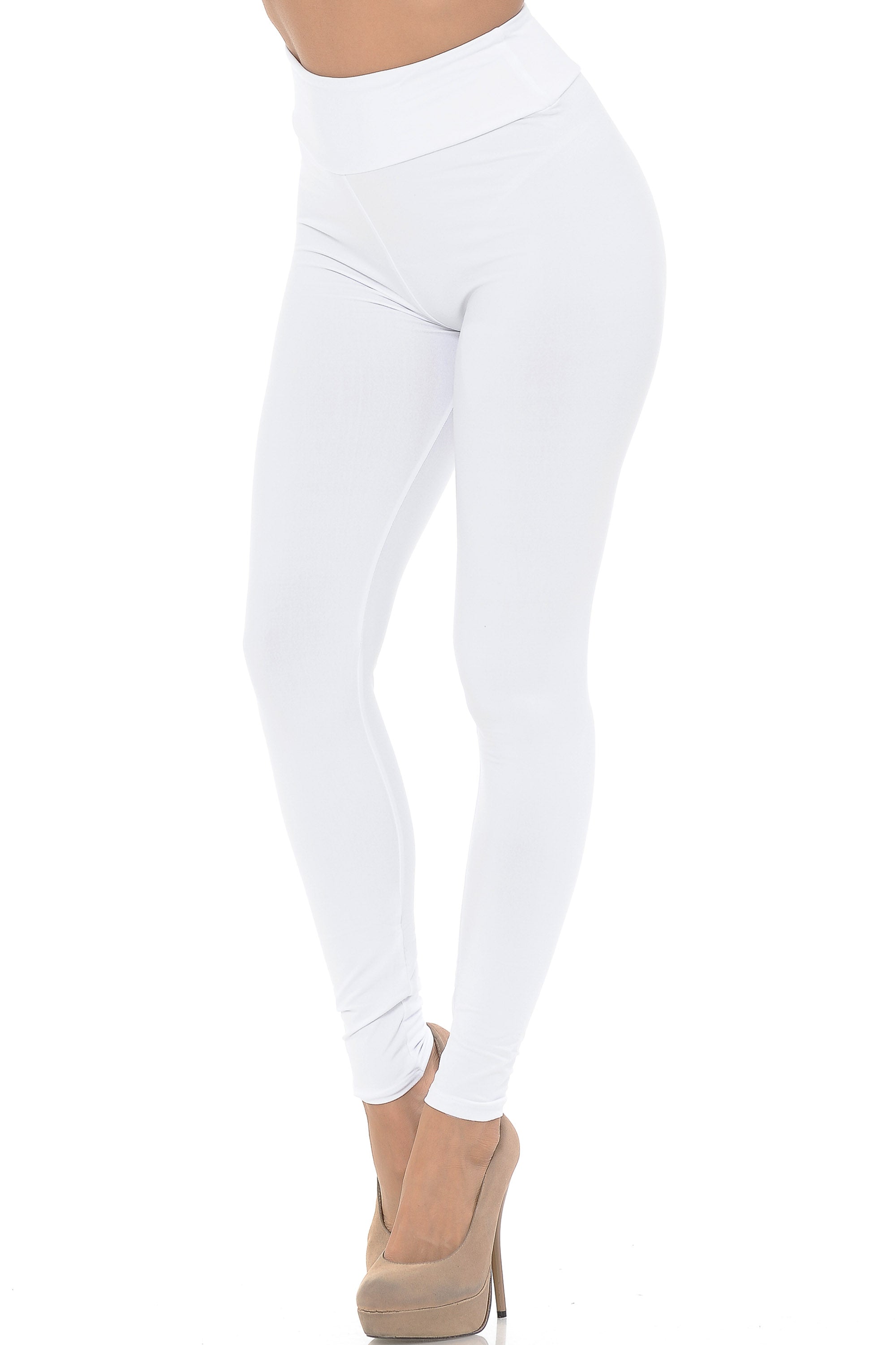 Buttery Smooth Basic Solid High Waisted Leggings - EEVEE - 3 Inch