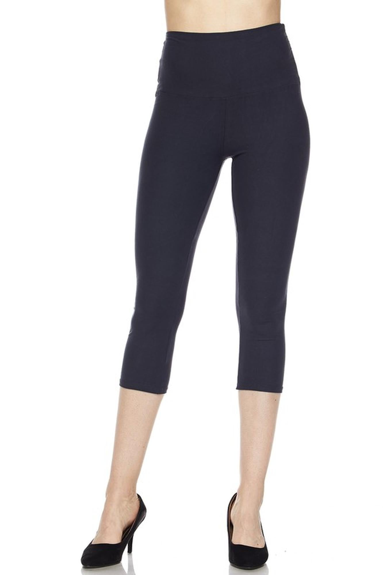 Brushed Basic Solid High Waisted Capris - 5 Inch - New Mix