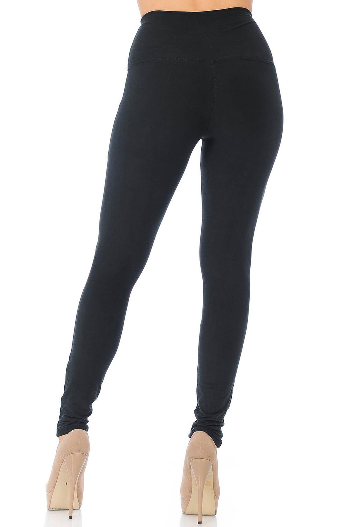 Brushed High Waisted Basic Solid Leggings | 5 Inch Waist