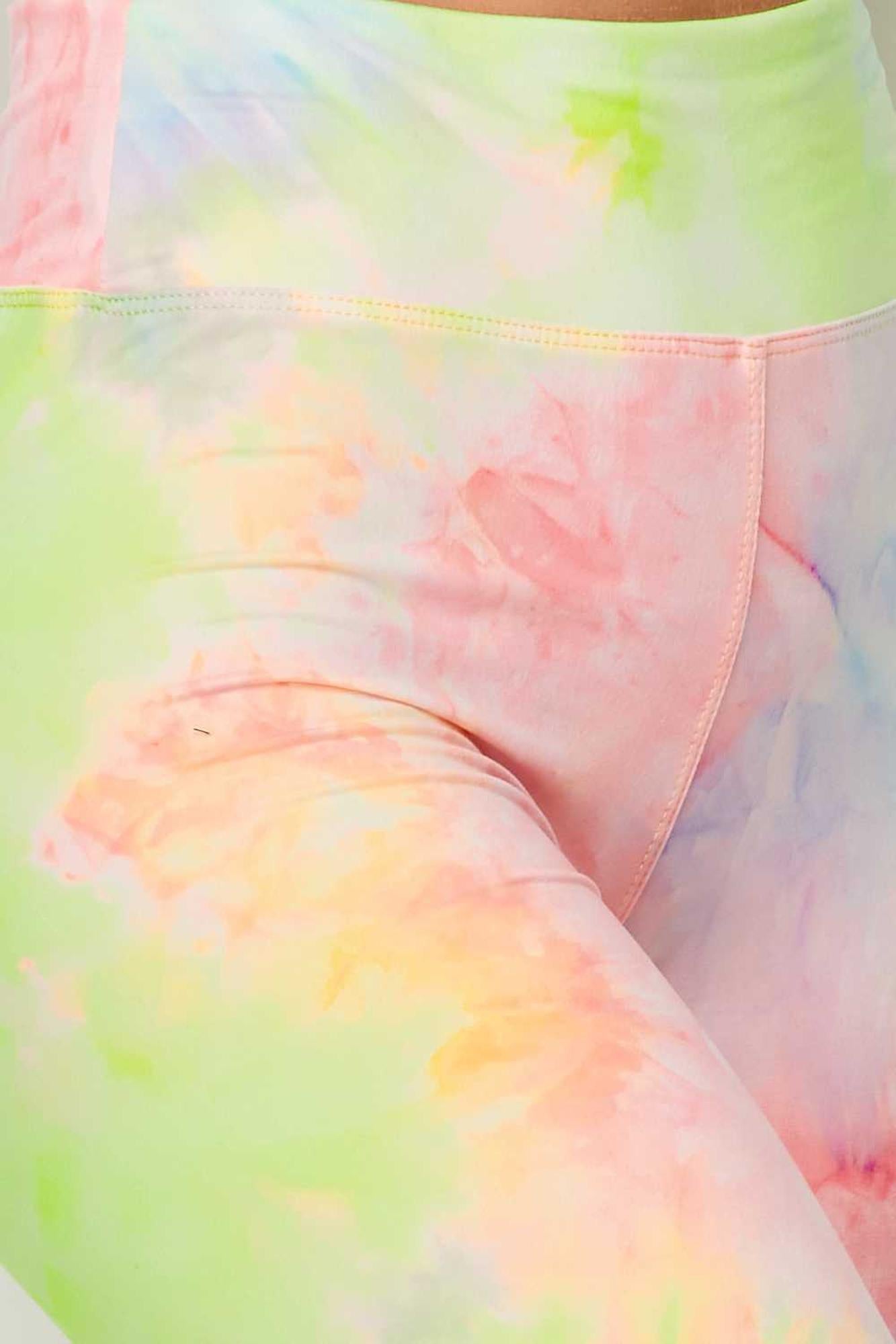 Buttery Smooth Pastel Tie Dye High Waisted Biker Shorts - 3 Inch Waist