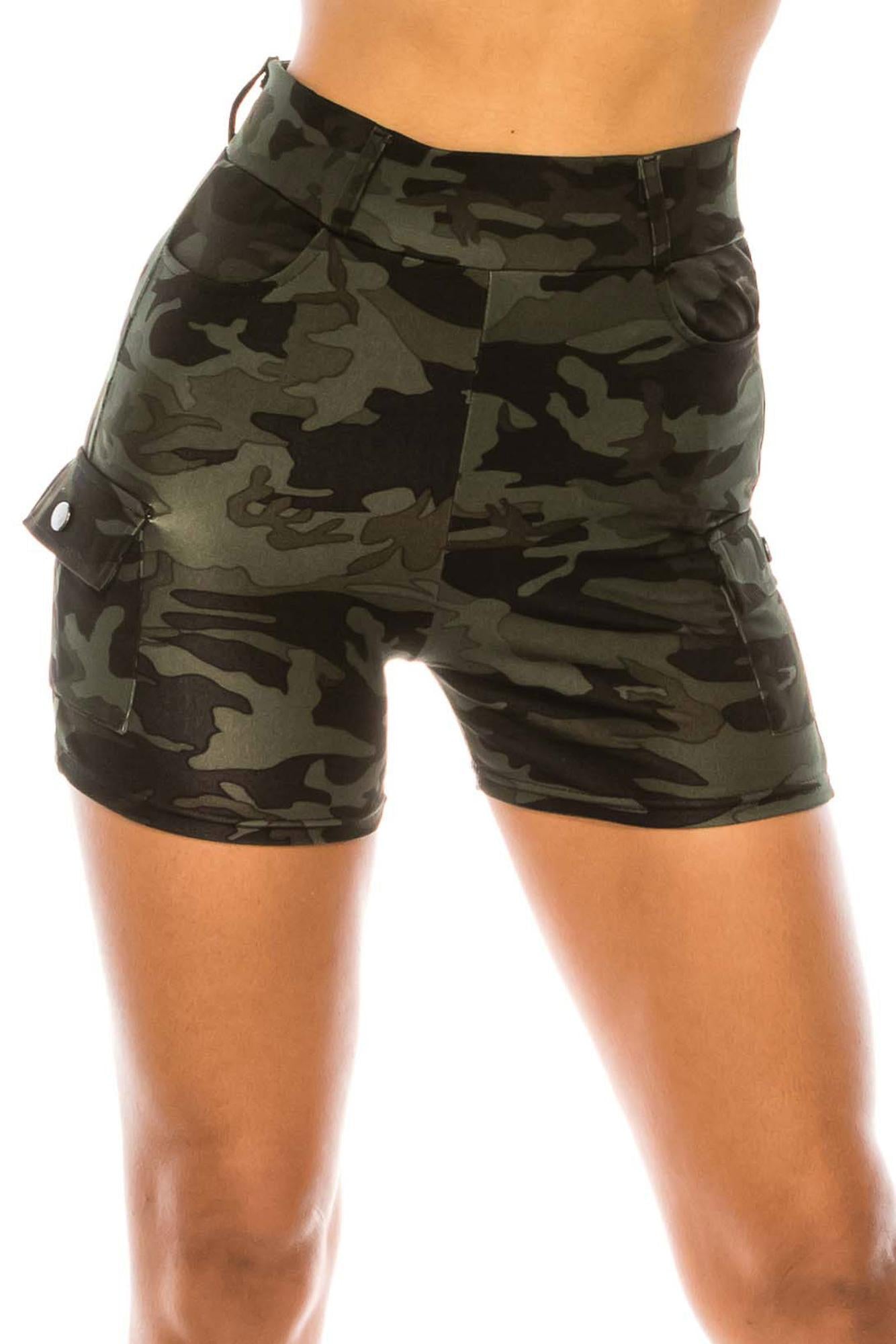 Cool and Hip Summer Dark Camouflage Sport Biker Shorts