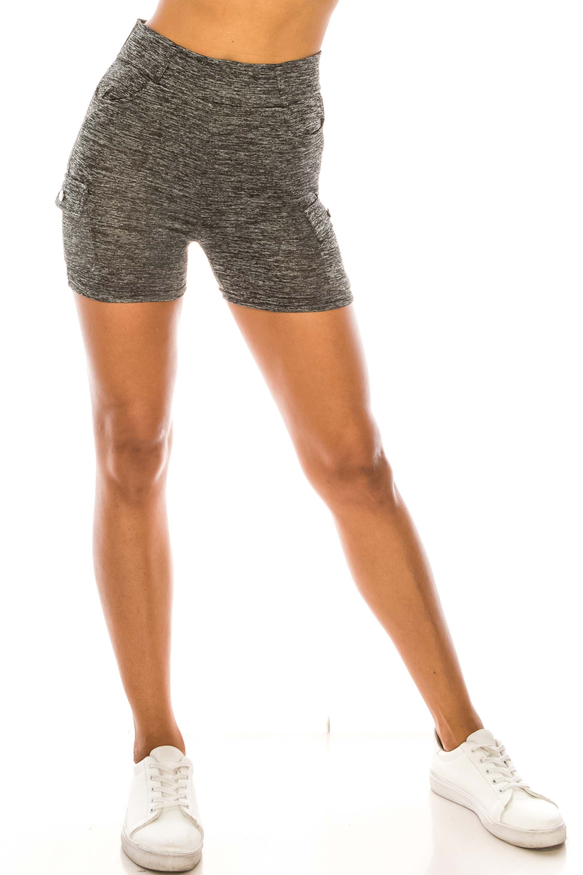 Cool and Hip Summer Heather Grey Sport Biker Shorts
