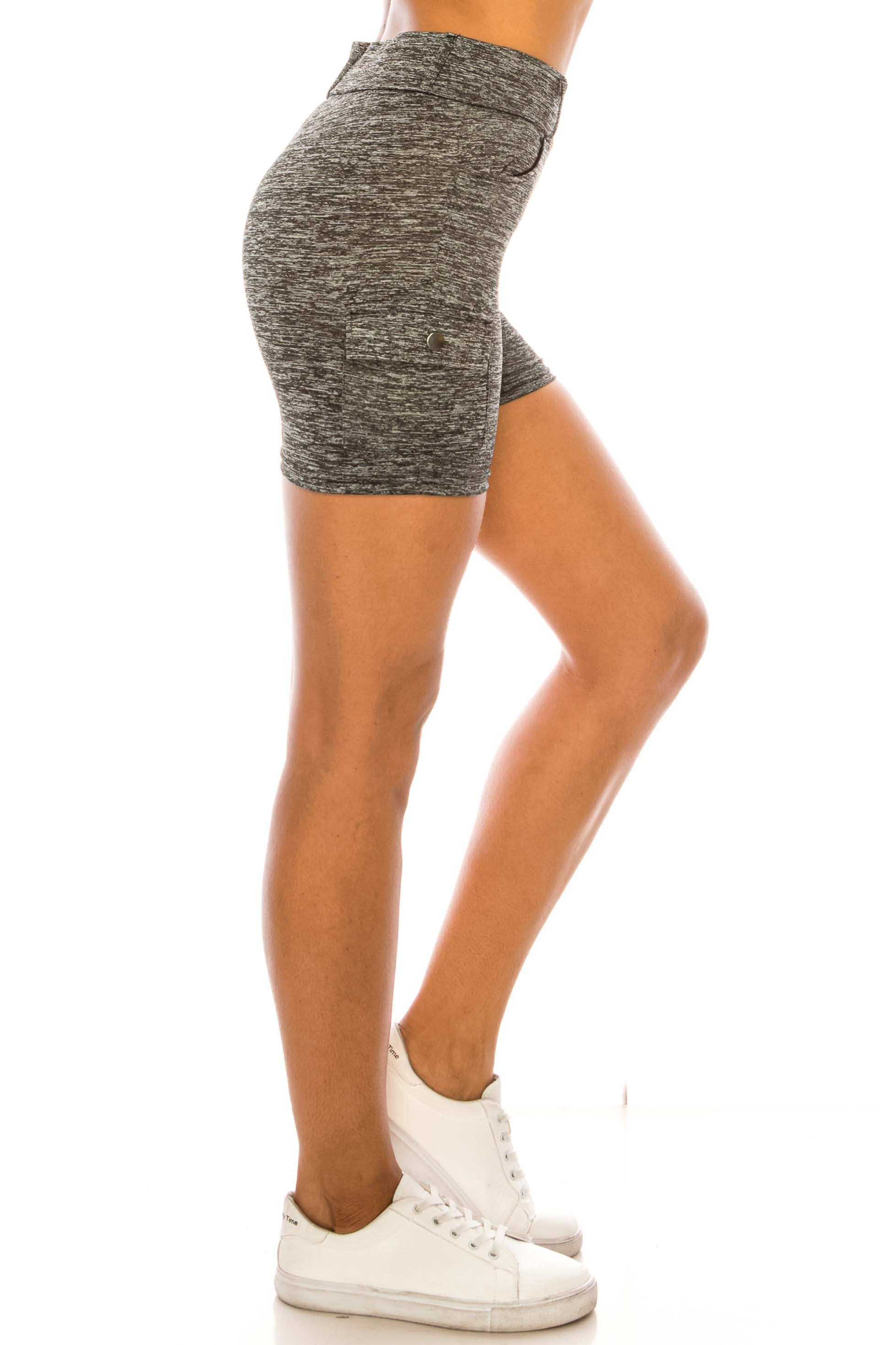 Cool and Hip Summer Heather Grey Sport Biker Shorts