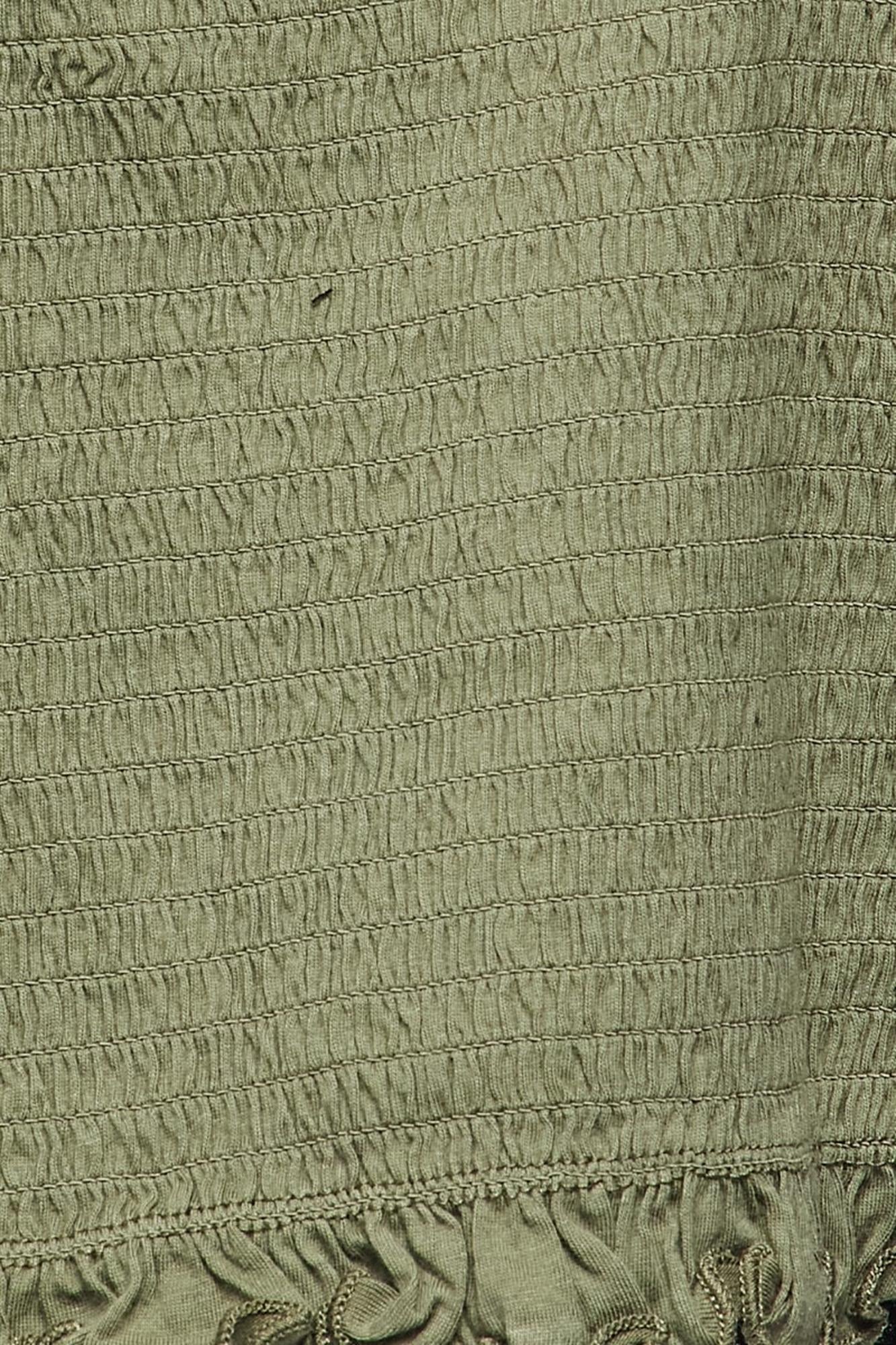 Smocked Ruffle Accent Crop Top