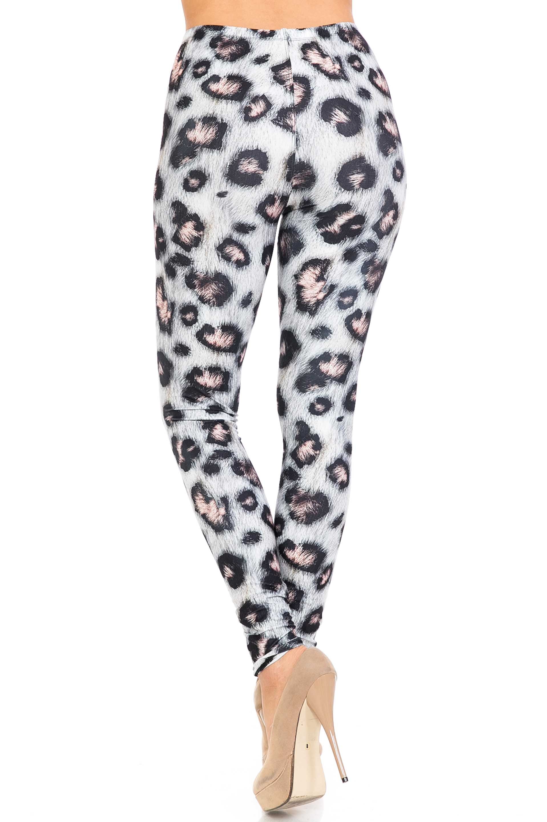 Creamy Soft Moda Leopard Leggings - USA Fashion (One Size Regular,Charcoal)