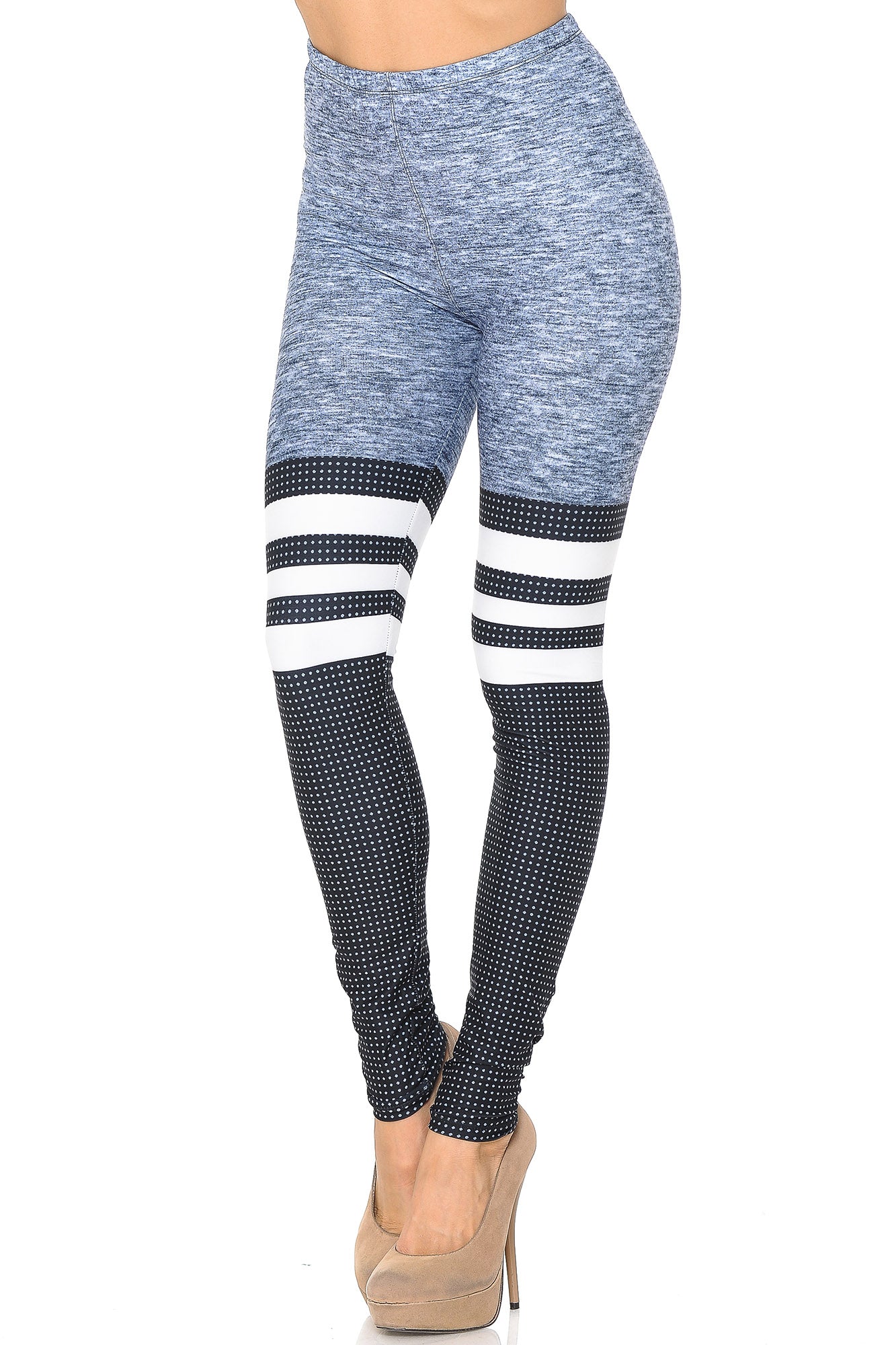 Creamy Soft Split Sport Leggings - USA Fashion (One Size Regular,Heather Gray)