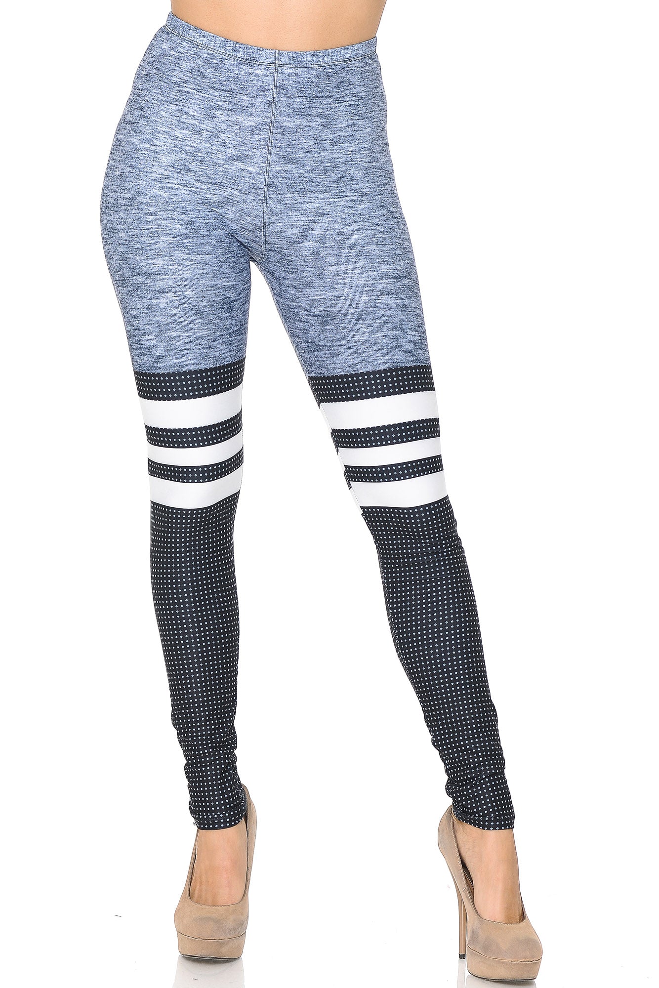 Creamy Soft Split Sport Leggings - USA Fashion (One Size Regular,Heather Gray)