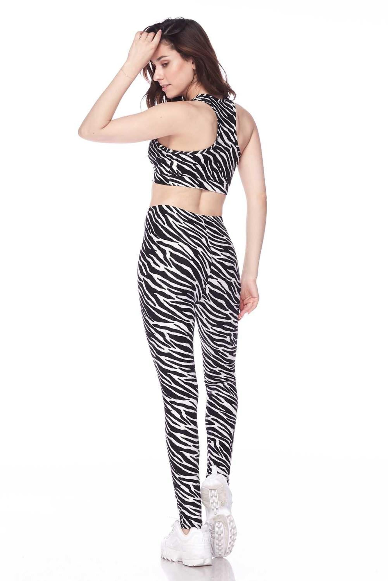 Brushed Zebra Bra and Leggings Set