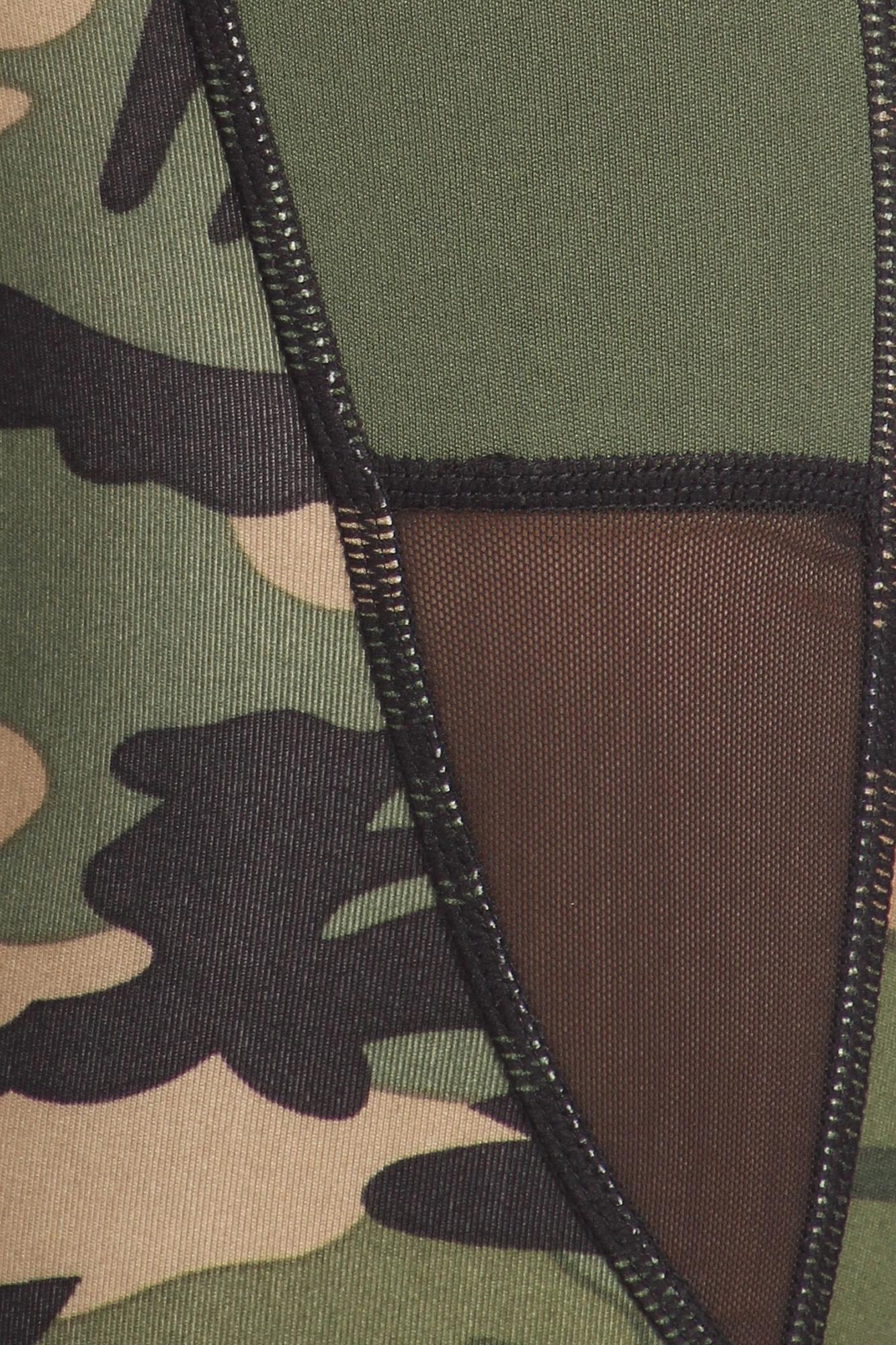 Camouflage Sport Mesh Top and Capri Set