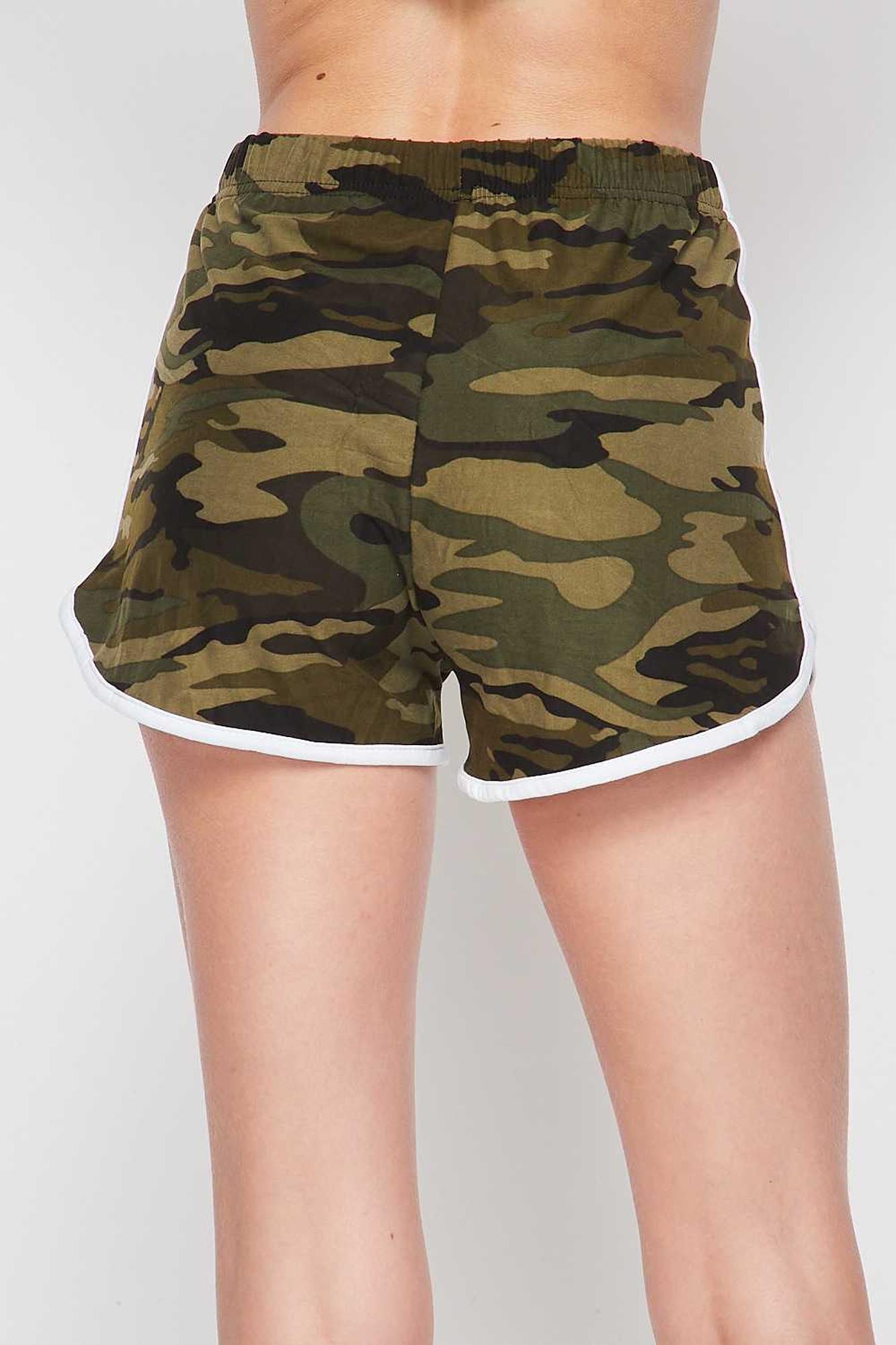 Buttery Smooth Green and White Camouflage Dolphin Shorts