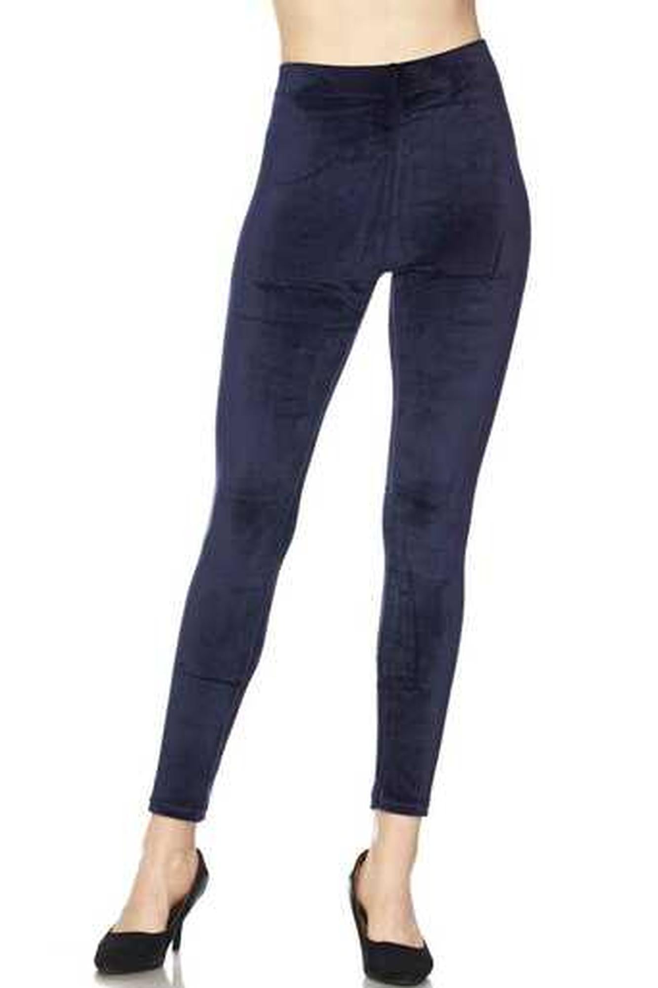 Solid Brushed Velour Velvet Leggings