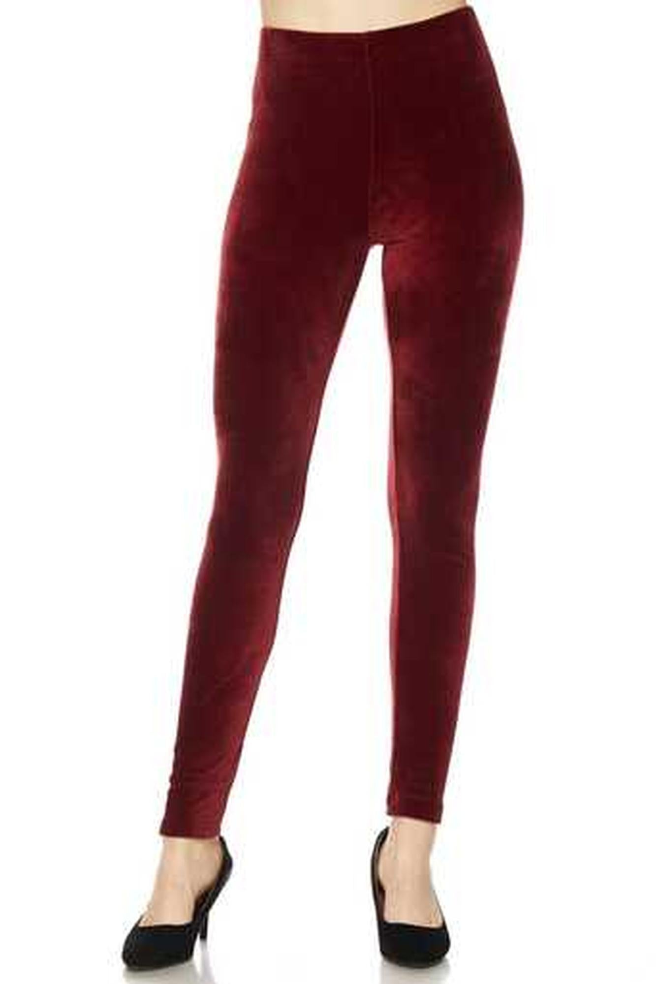 Solid Brushed Velour Velvet Leggings