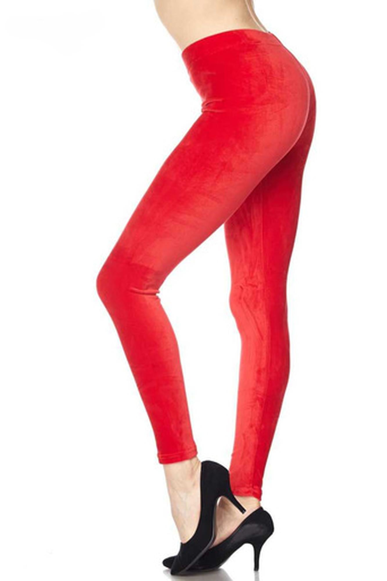 Solid Brushed Velour Velvet Leggings